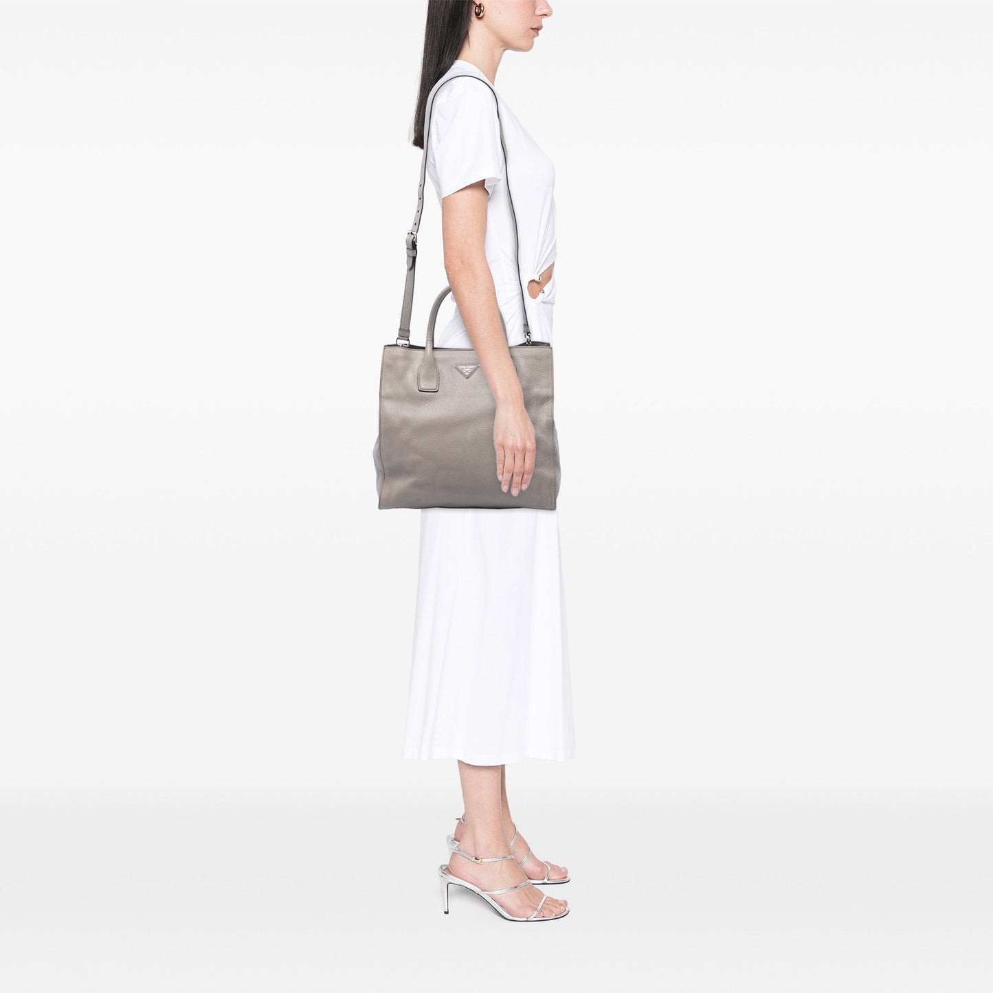 Prada Vitello Daino Open Convertible Tote