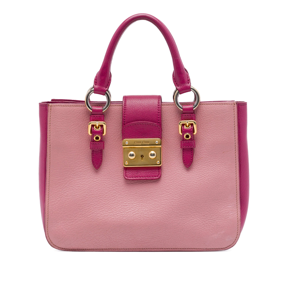 Miu Miu Bicolor Goatskin Madras Satchel