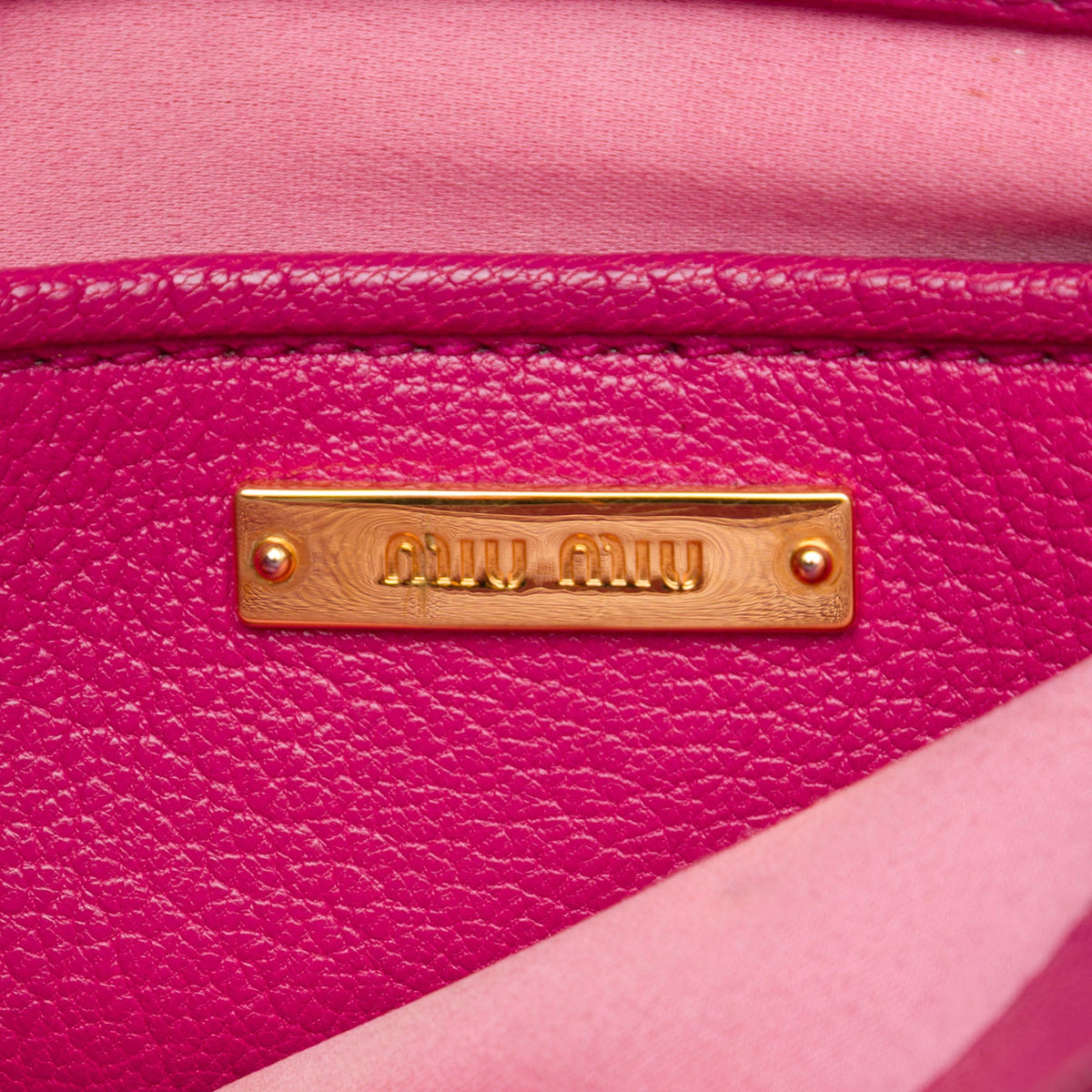 Miu Miu Bicolor Goatskin Madras Satchel