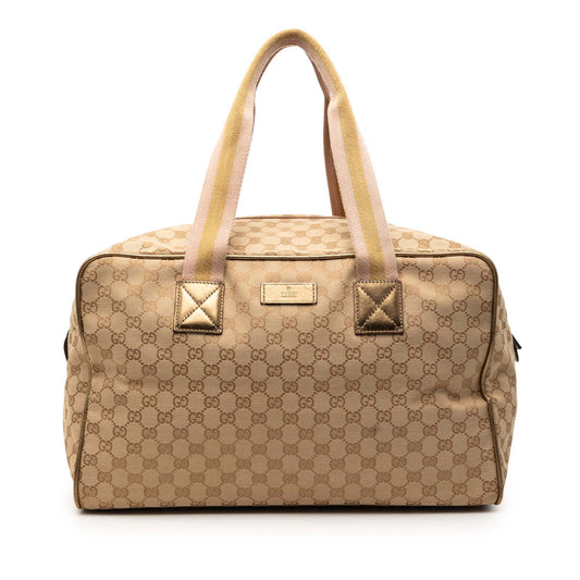 GG Canvas Web Duffle Bag