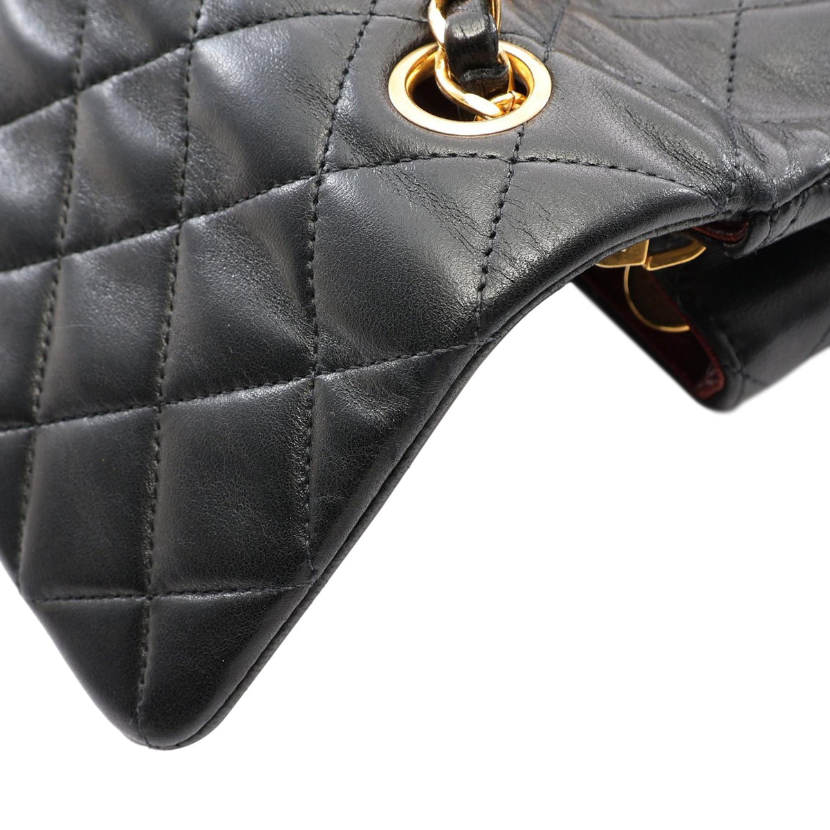 Chanel Small Square Quilted Lambskin Flap — Black