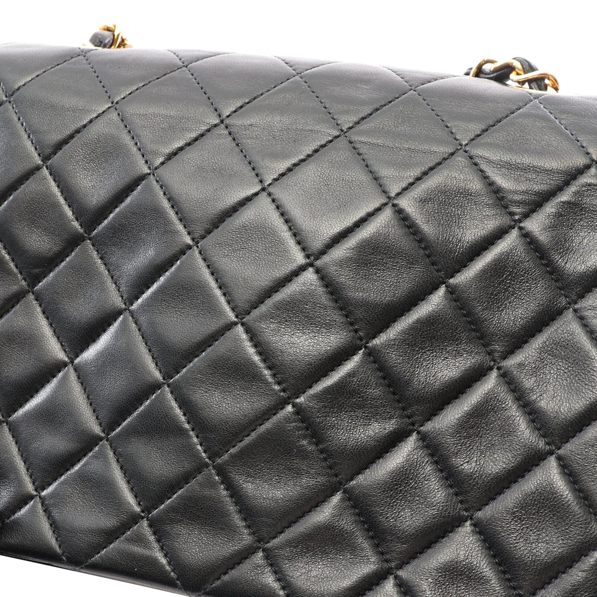 Chanel Small Square Quilted Lambskin Flap — Black