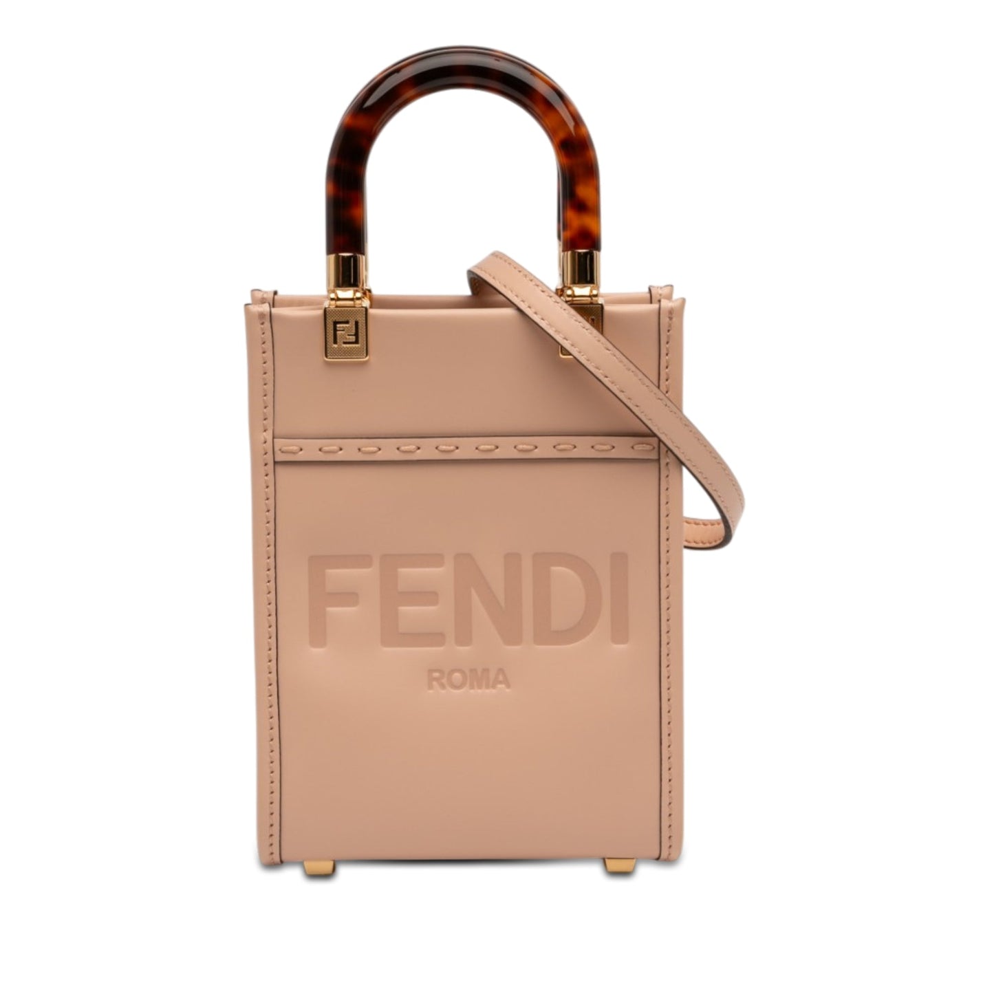 Fendi Mini Leather Sunshine Shopper Tote