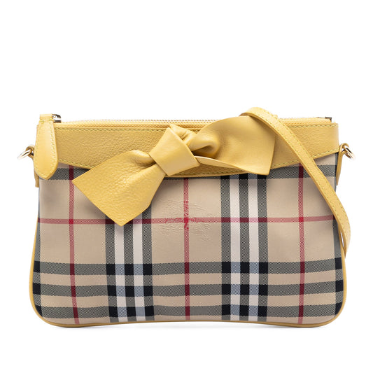 Haymarket Check Coated Canvas Bow Tie Crossbody