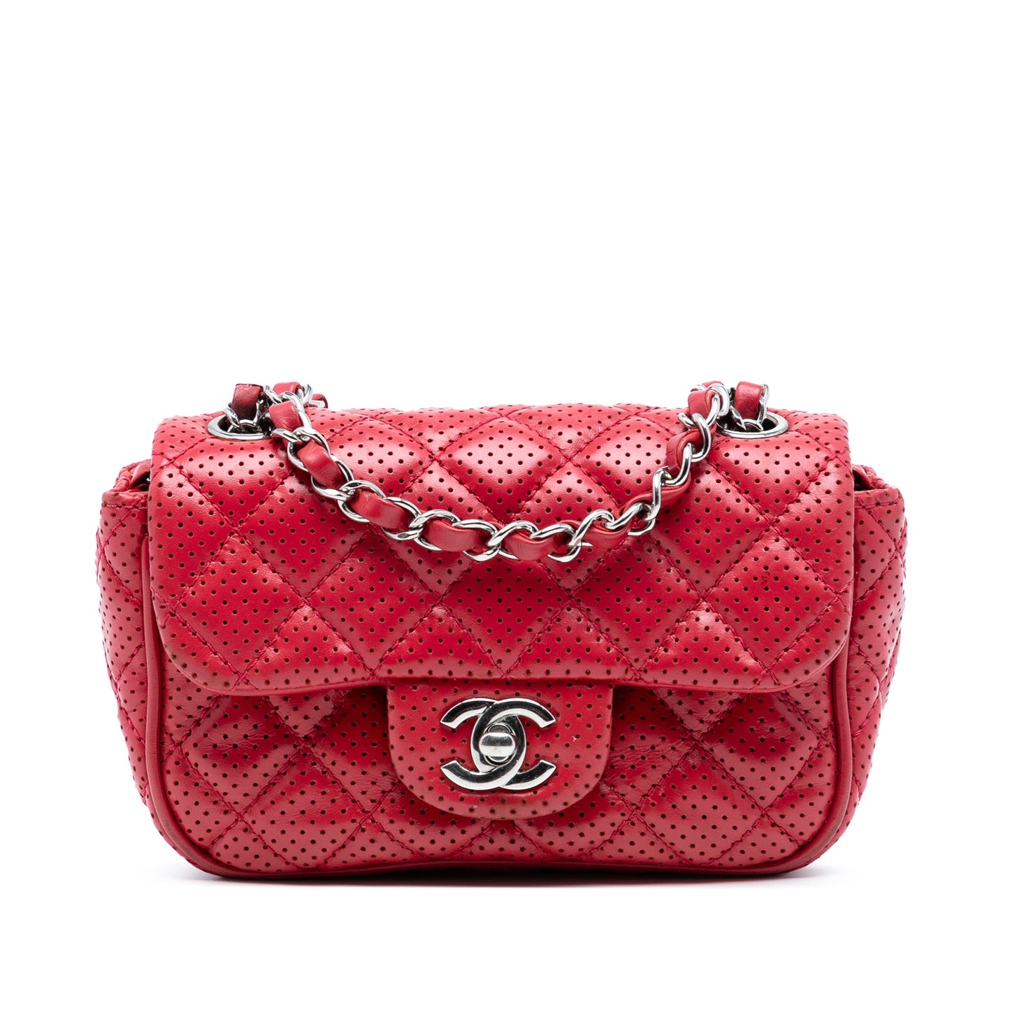 Chanel Mini Perforated Lambskin Punch Flap