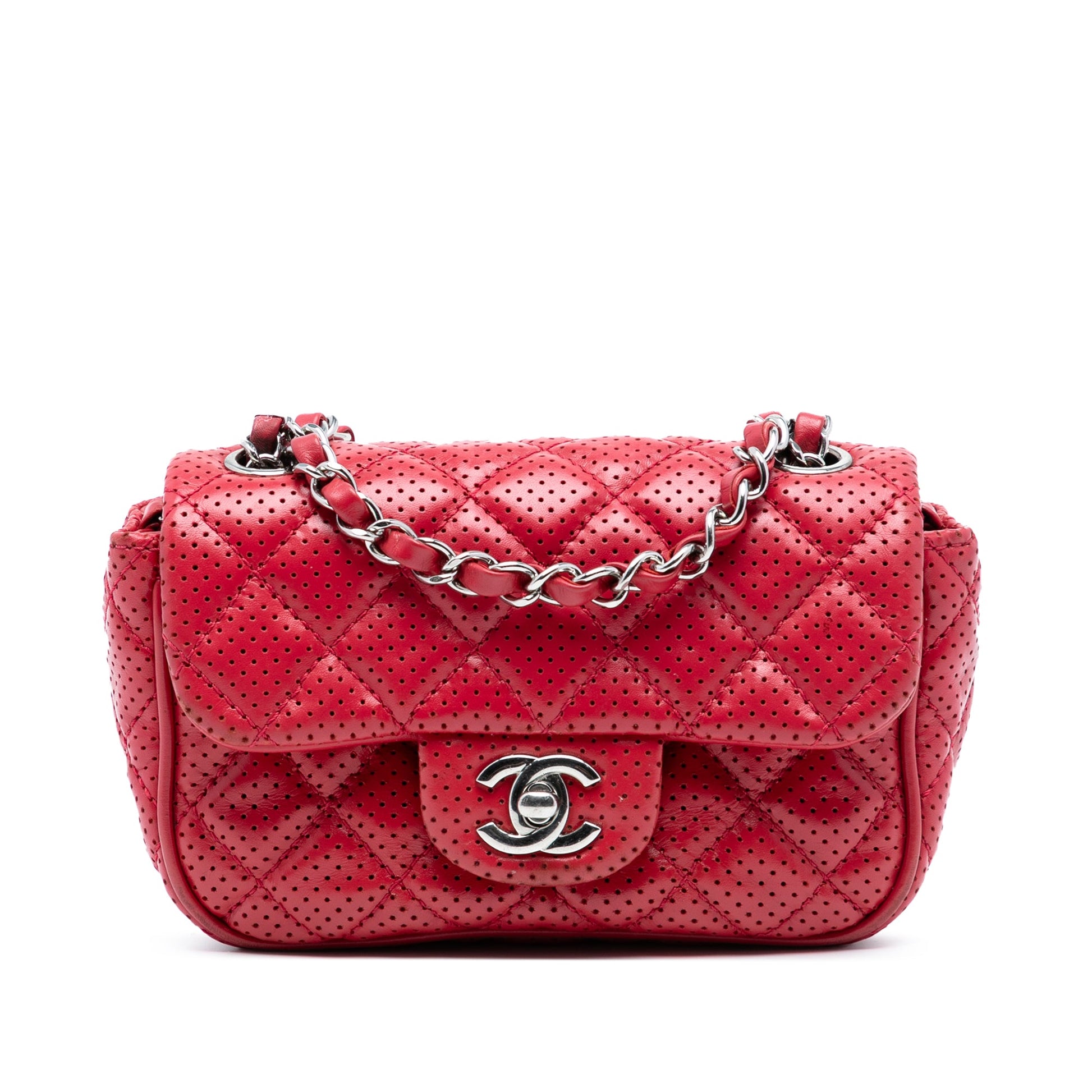 Chanel Mini Perforated Lambskin Punch Flap