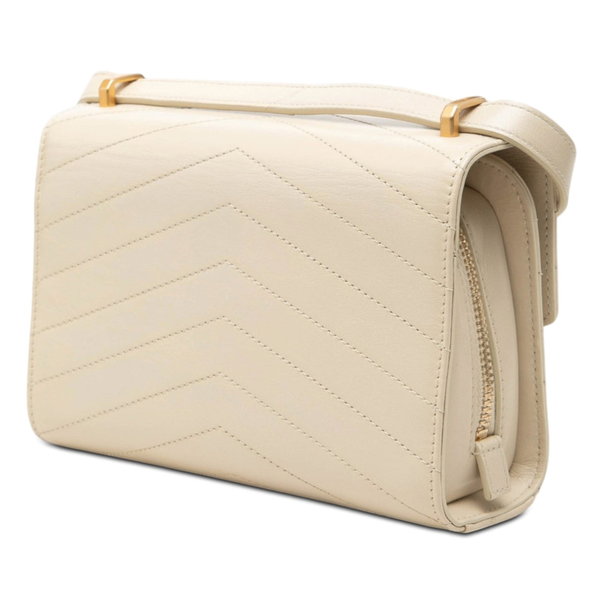 Chanel Small CC Chevron Calfskin Medal Flap — Brown