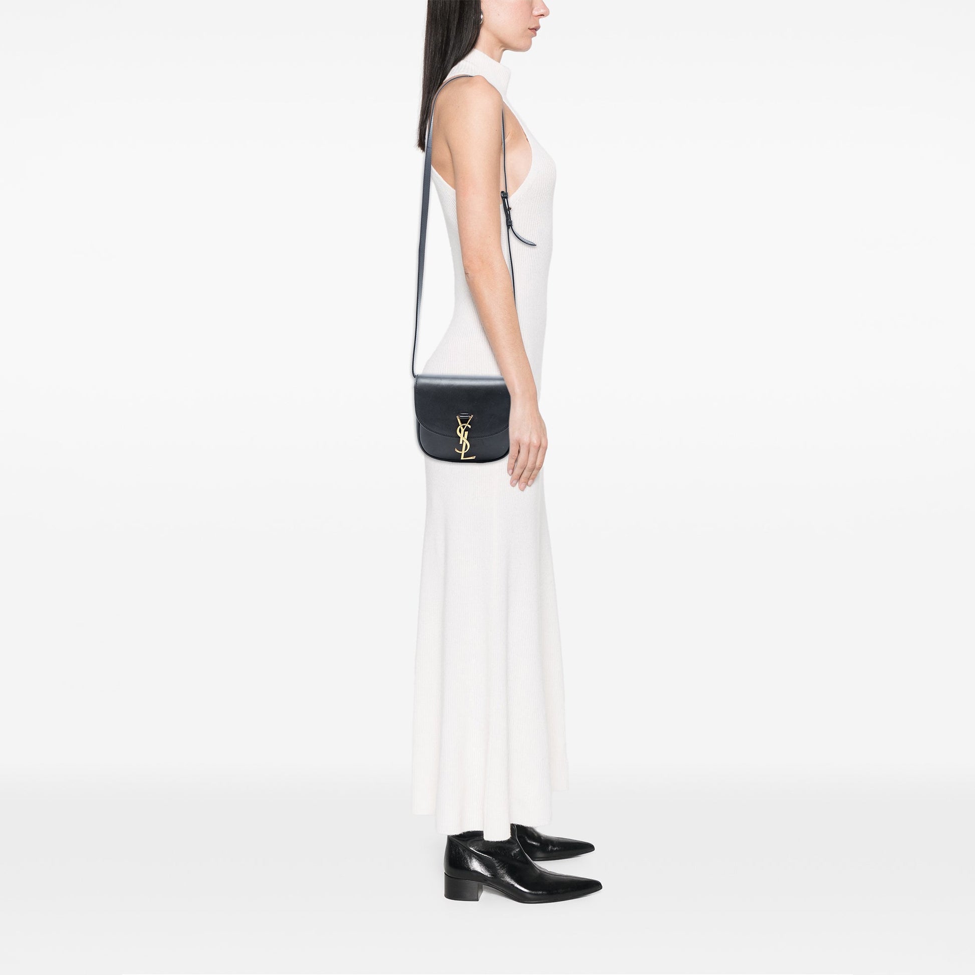 Saint Laurent Small Leather Monogram Kaia Crossbody