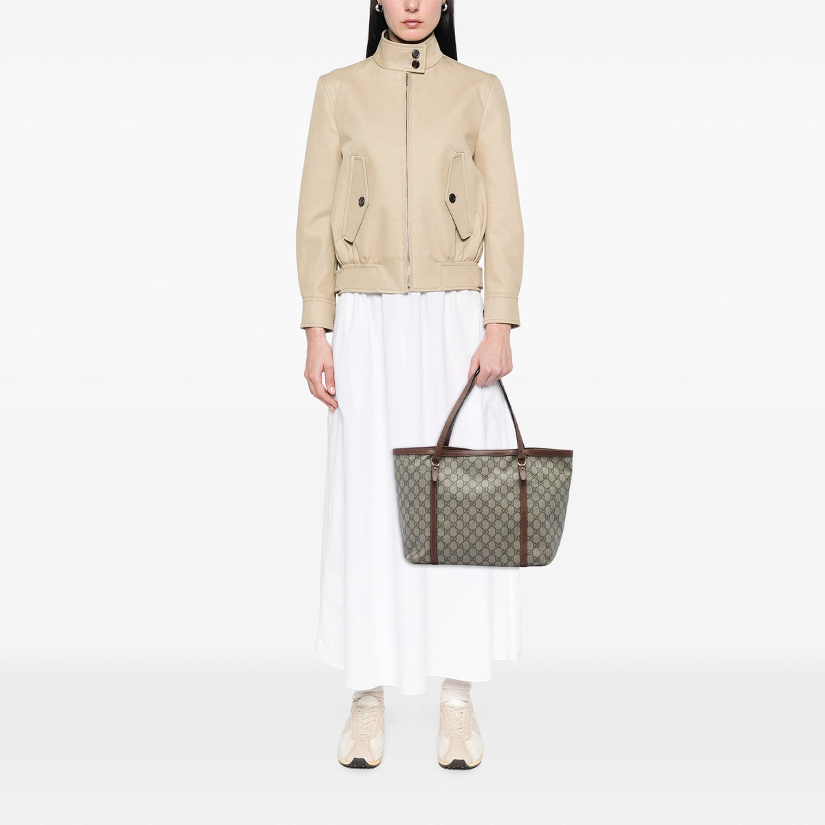 Gucci GG Supreme Nice Tote — Beige