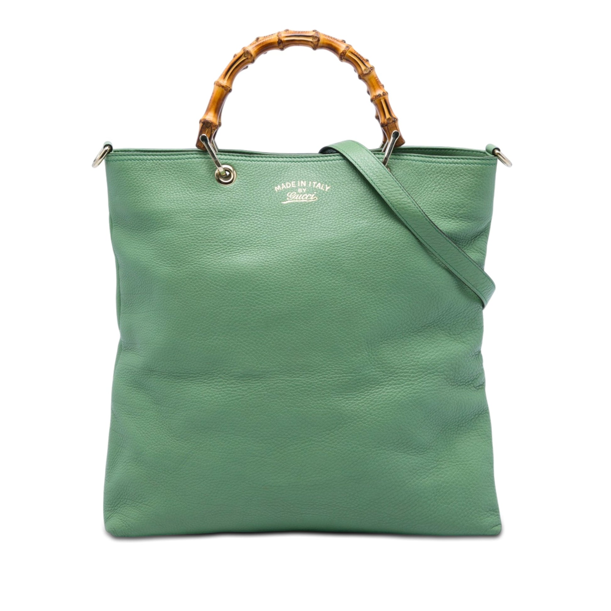 Gucci Tall Calfskin Bamboo Shopper Tote