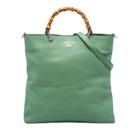 Gucci Tall Calfskin Bamboo Shopper Tote