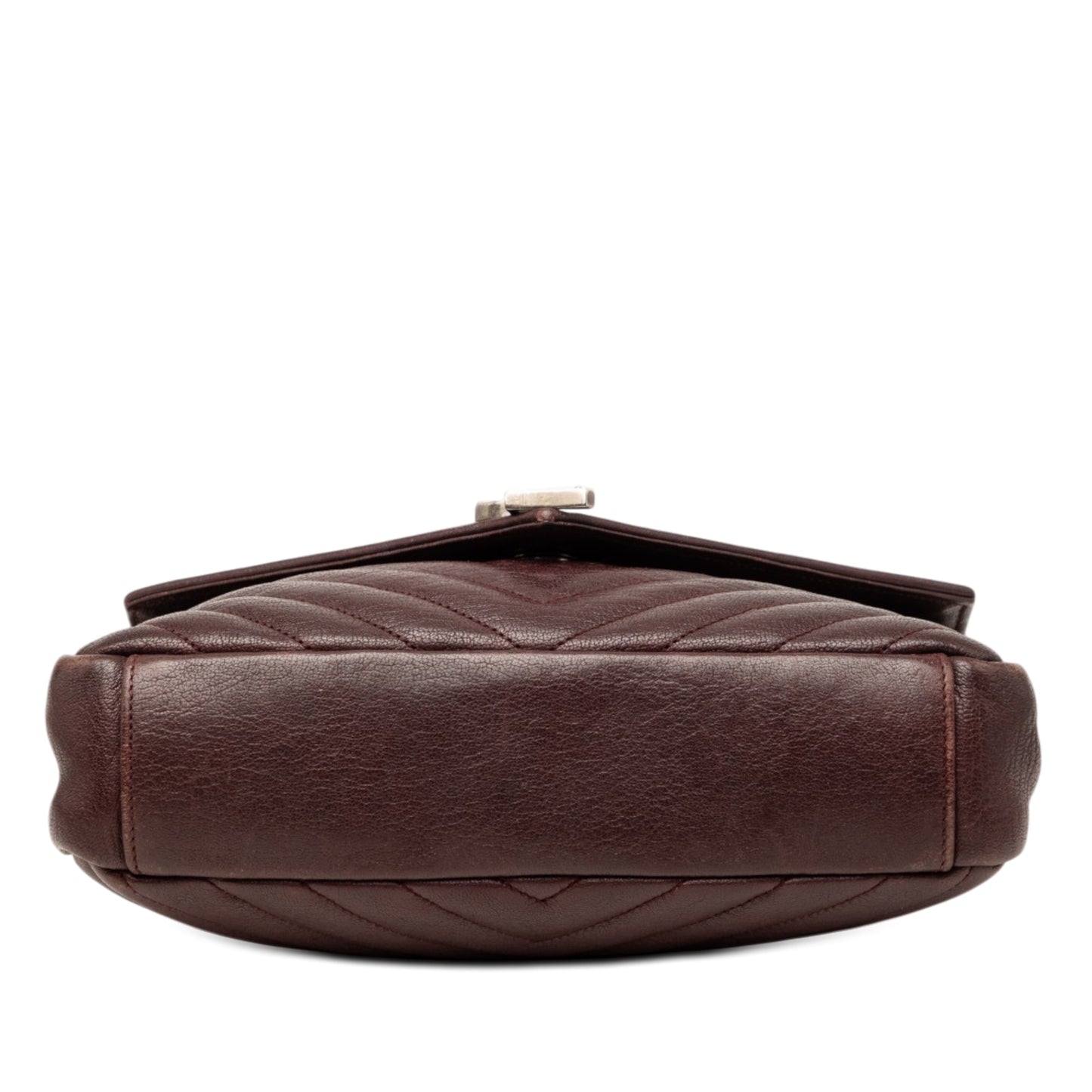 Saint Laurent Medium Quilted Chevron Sheepskin College Satchel