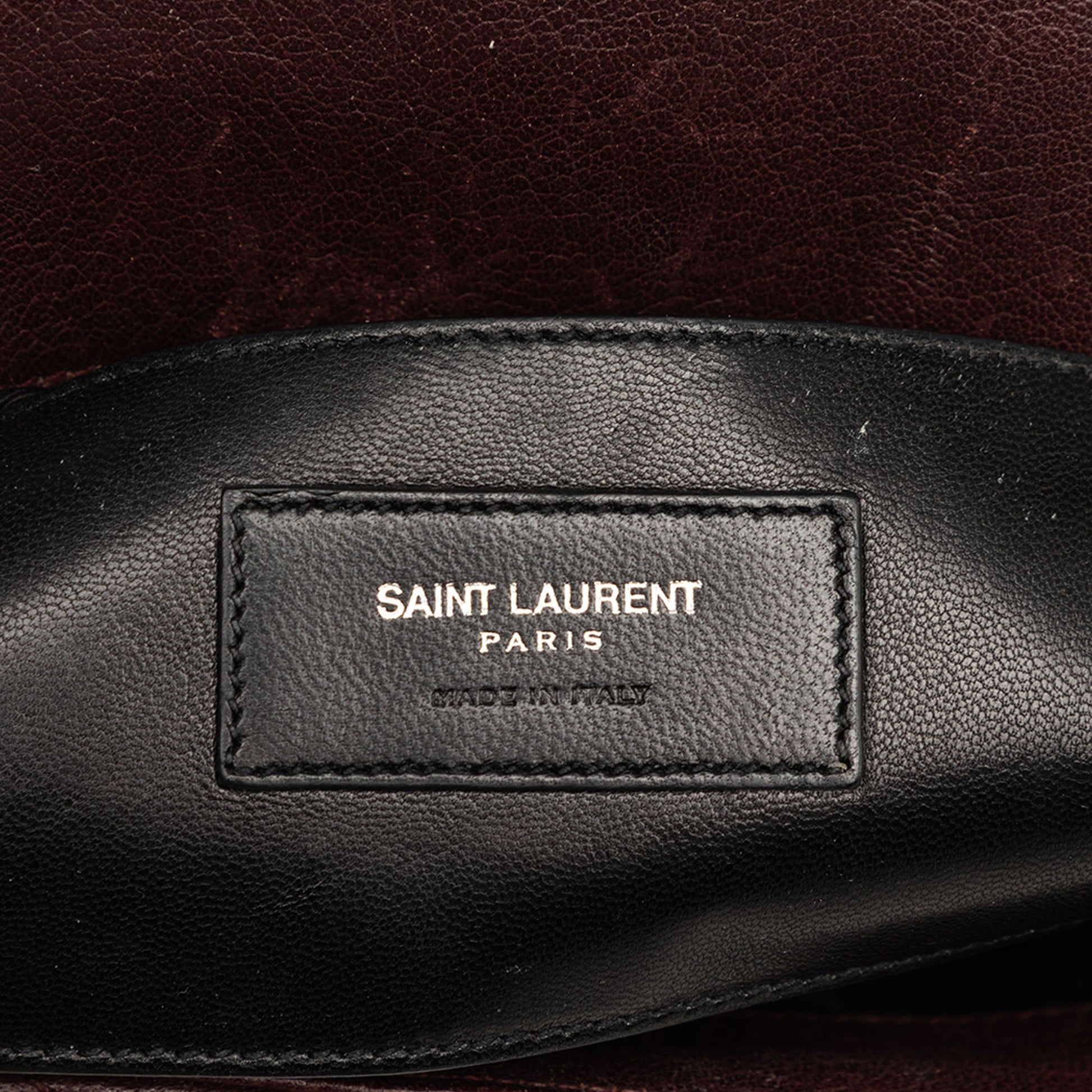 Saint Laurent Medium Quilted Chevron Sheepskin College Satchel