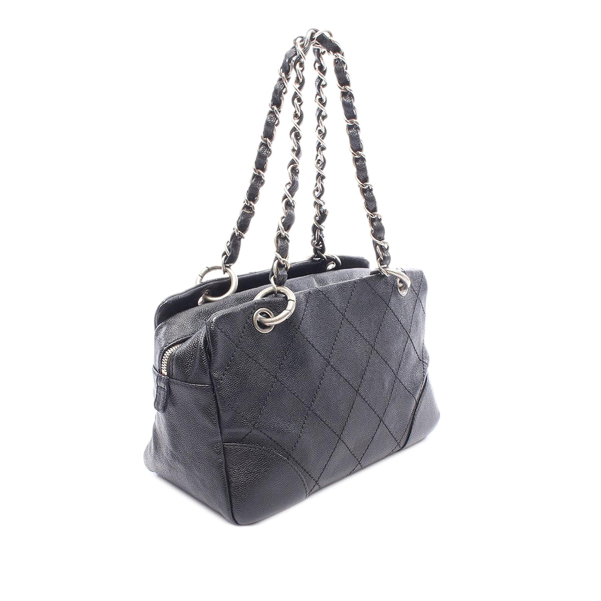 Chanel CC Quilted Caviar Tote — Black