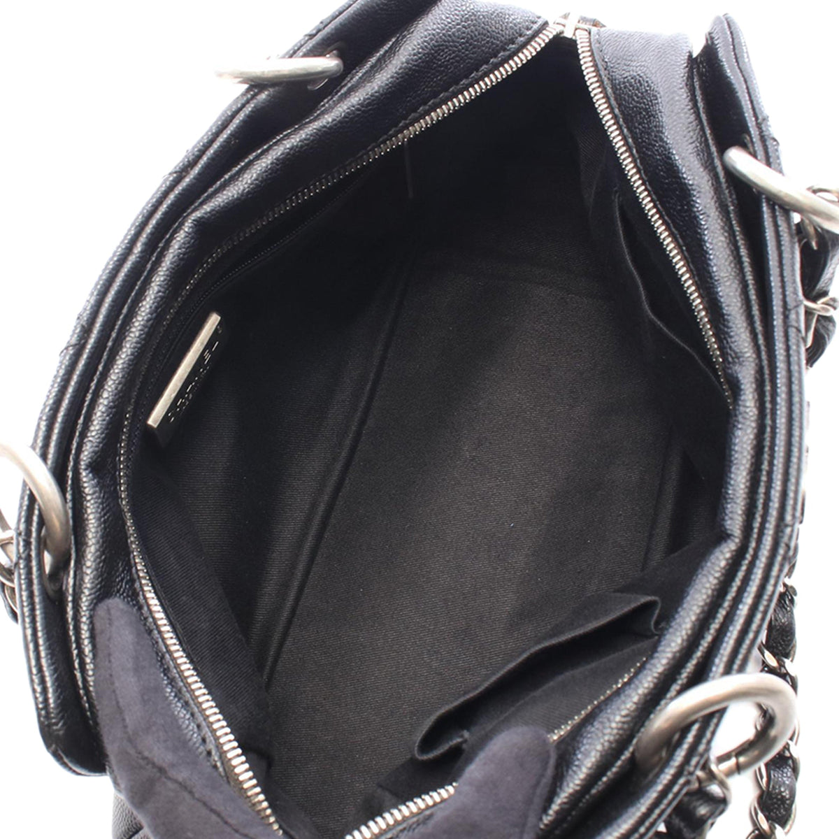 Chanel CC Quilted Caviar Tote — Black