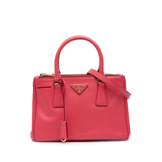 Prada Mini Saffiano Lux Galleria Double Zip Satchel
