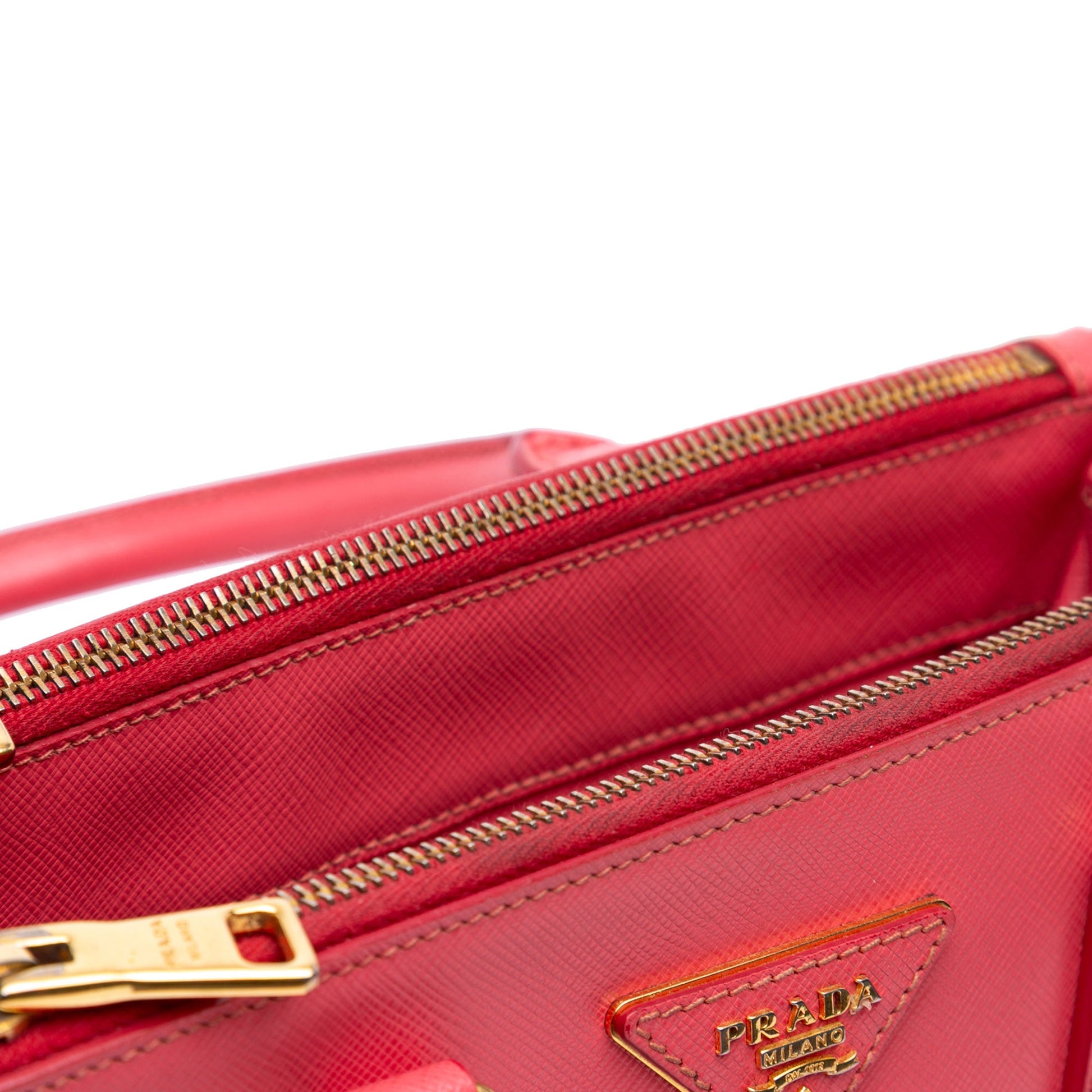 Prada Mini Saffiano Lux Galleria Double Zip Satchel