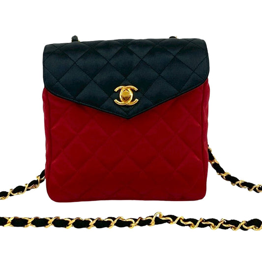 Chanel CC Bicolor Quilted Satin Crossbody