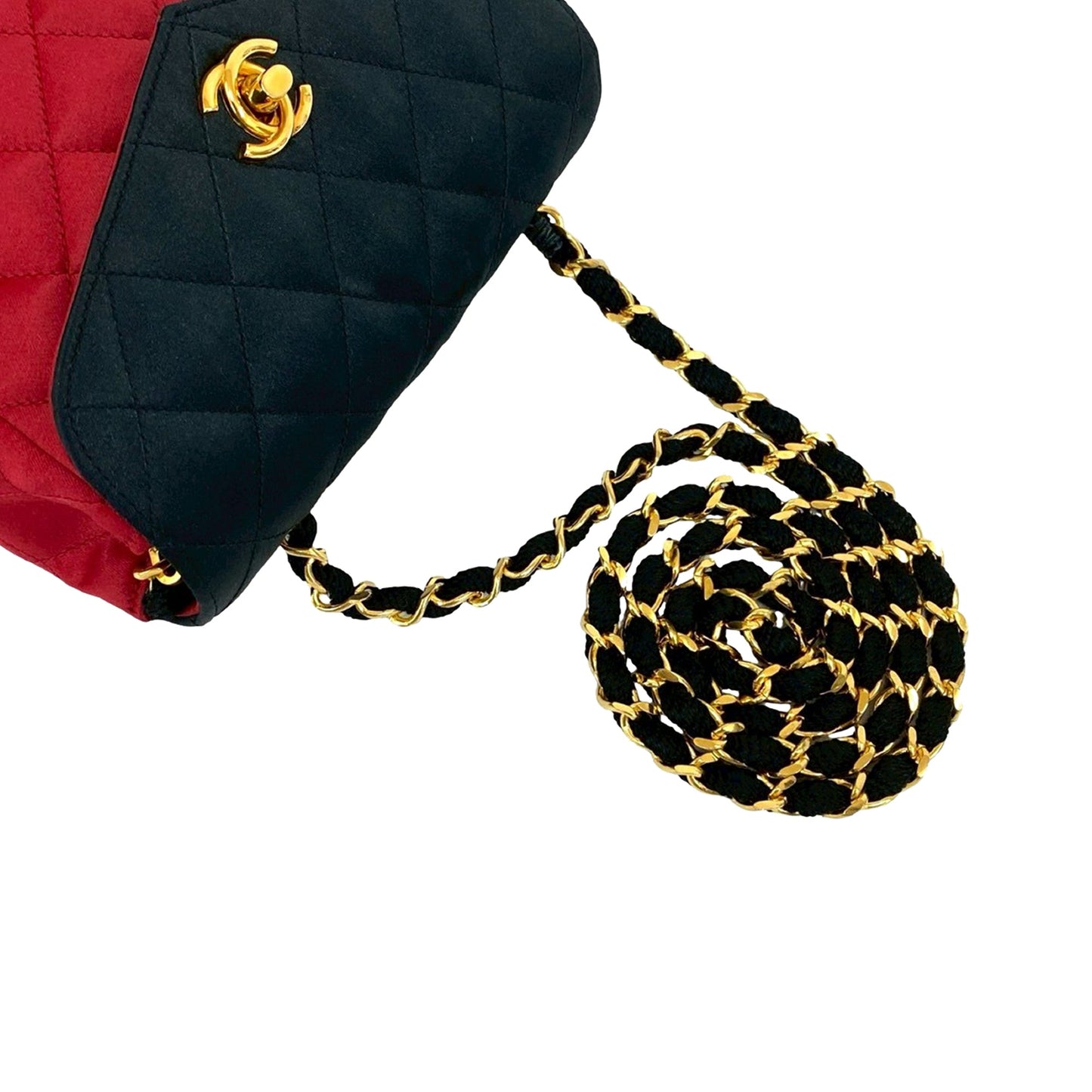 Chanel CC Bicolor Quilted Satin Crossbody