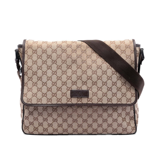 Gucci GG Canvas Flap Messenger Bag