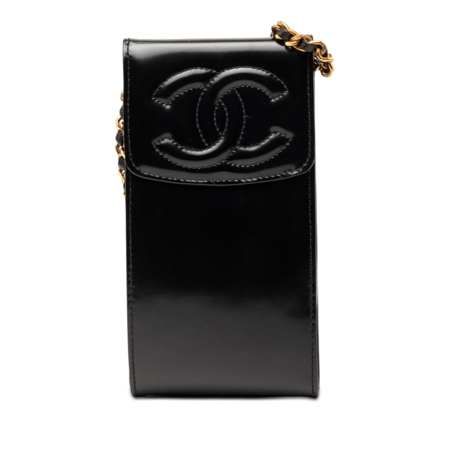 Chanel CC Patent Phone Holder Crossbody