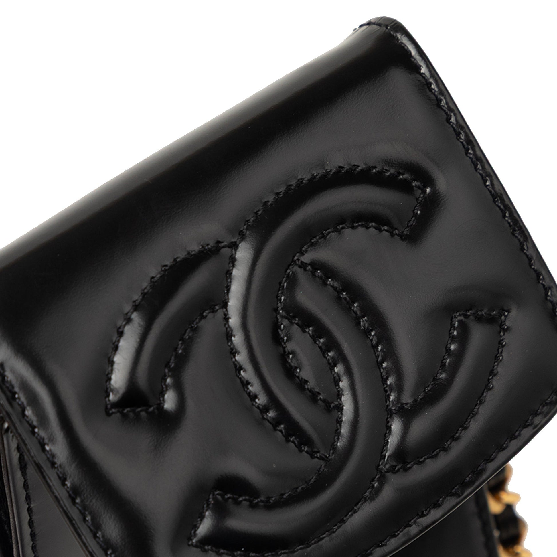 Chanel CC Patent Phone Holder Crossbody