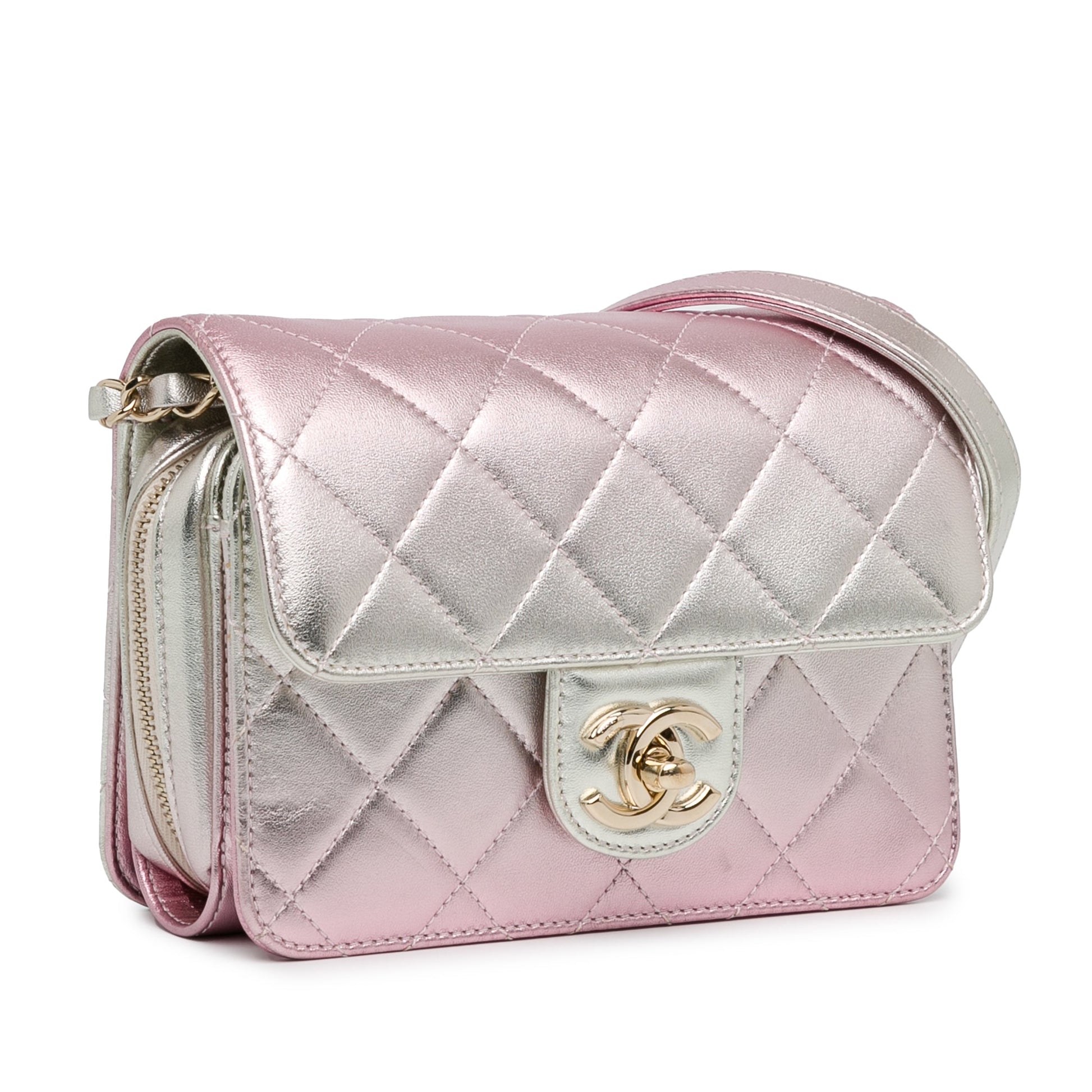 Chanel Mini Metallic Lambskin Like a Wallet Flap