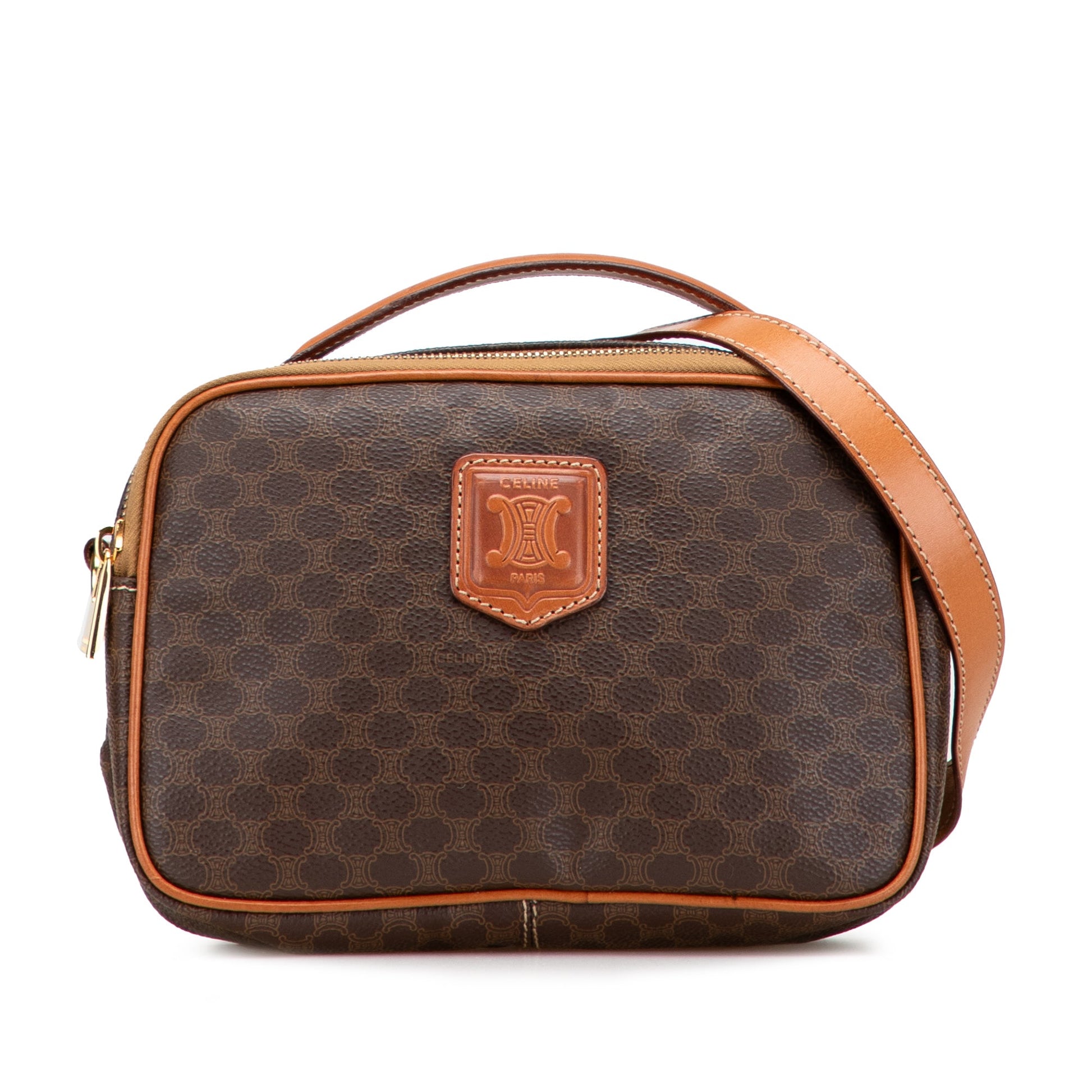 Celine Macadam Coated Canvas Satchel