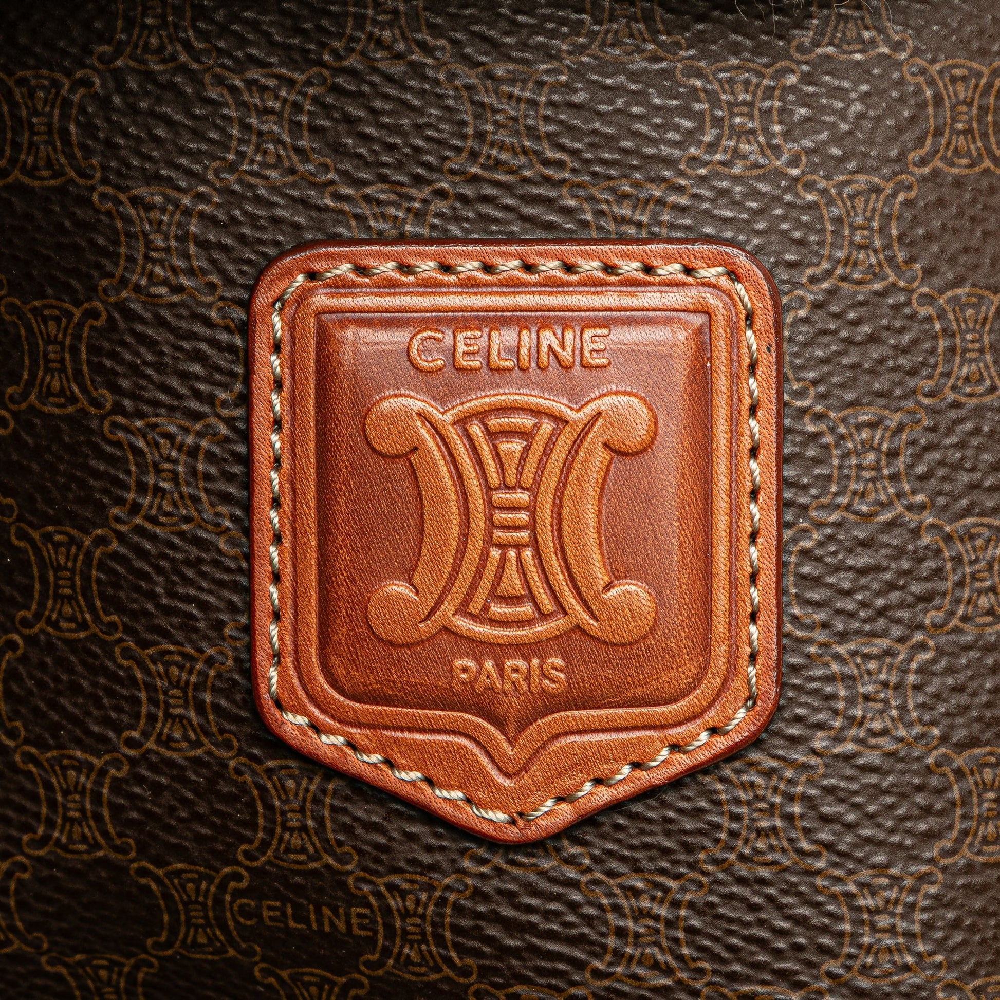 Celine Macadam Coated Canvas Satchel