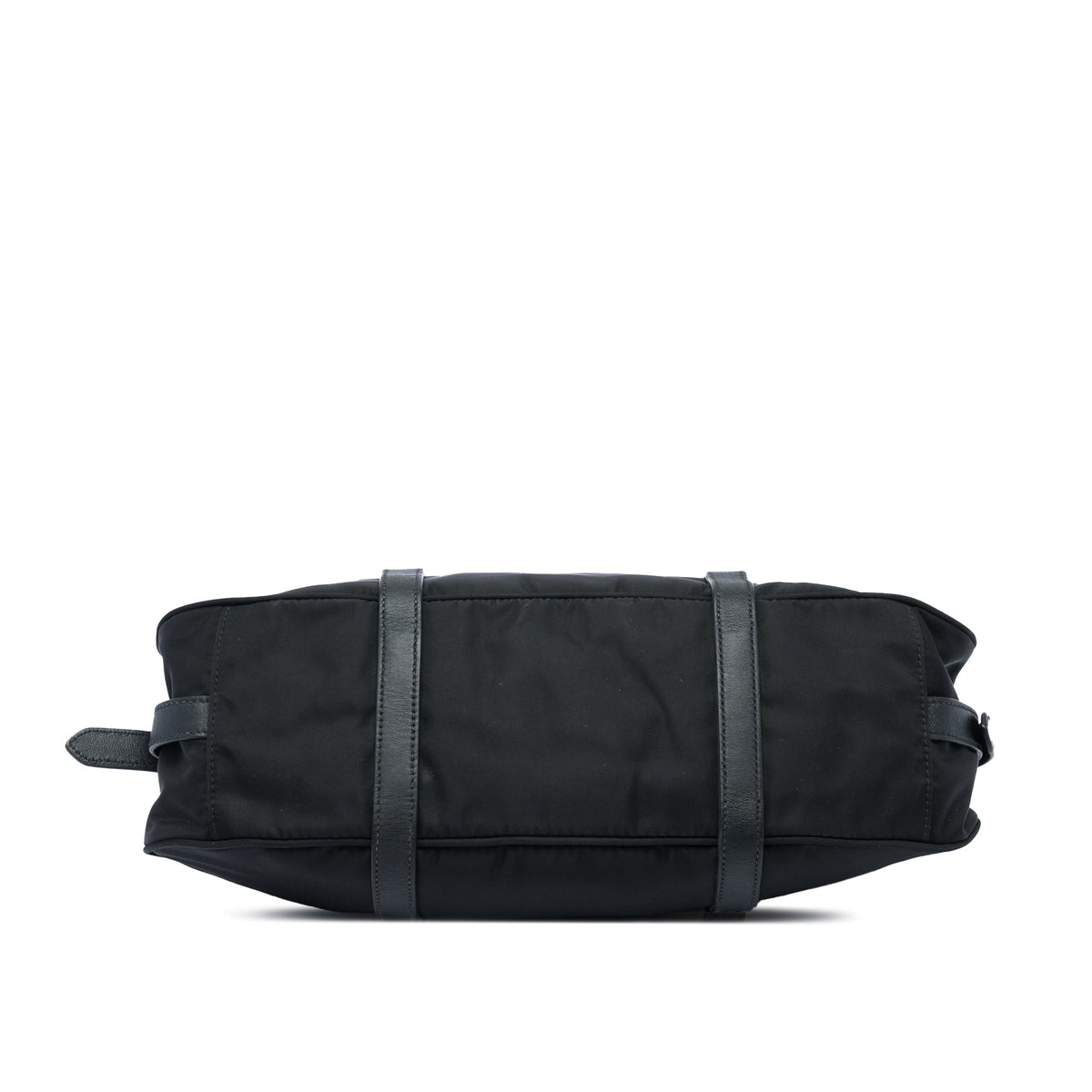 Prada Soft Calf Trimmed Tessuto Satchel — Black