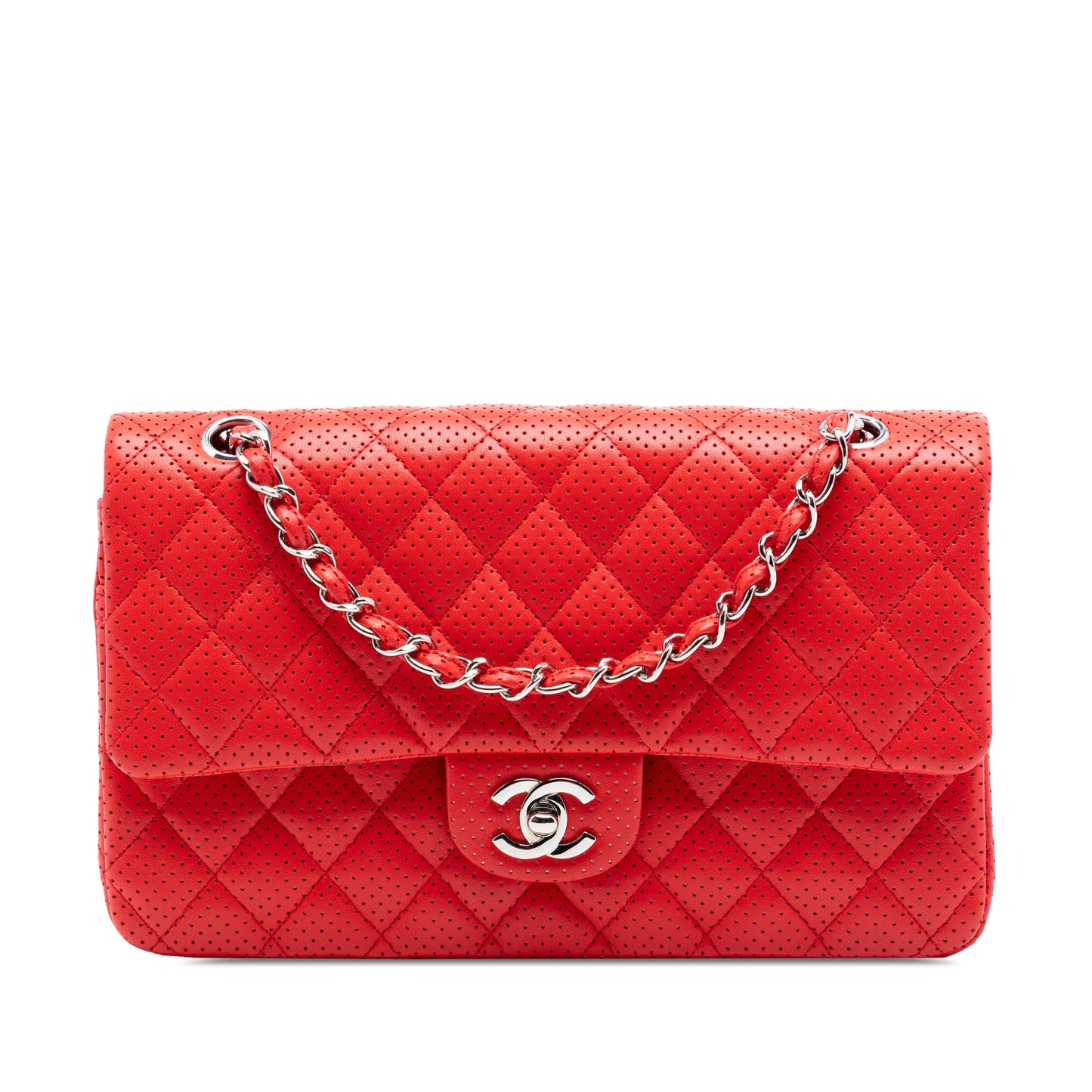 Chanel Medium Classic Perforated Lambskin Double Flap