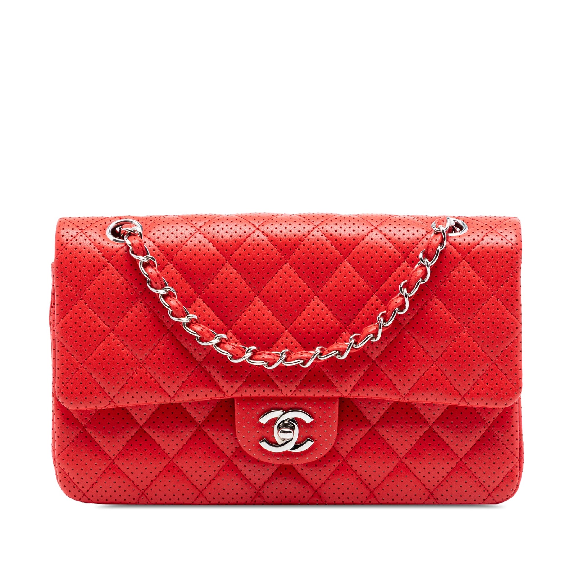 Chanel Medium Classic Perforated Lambskin Double Flap