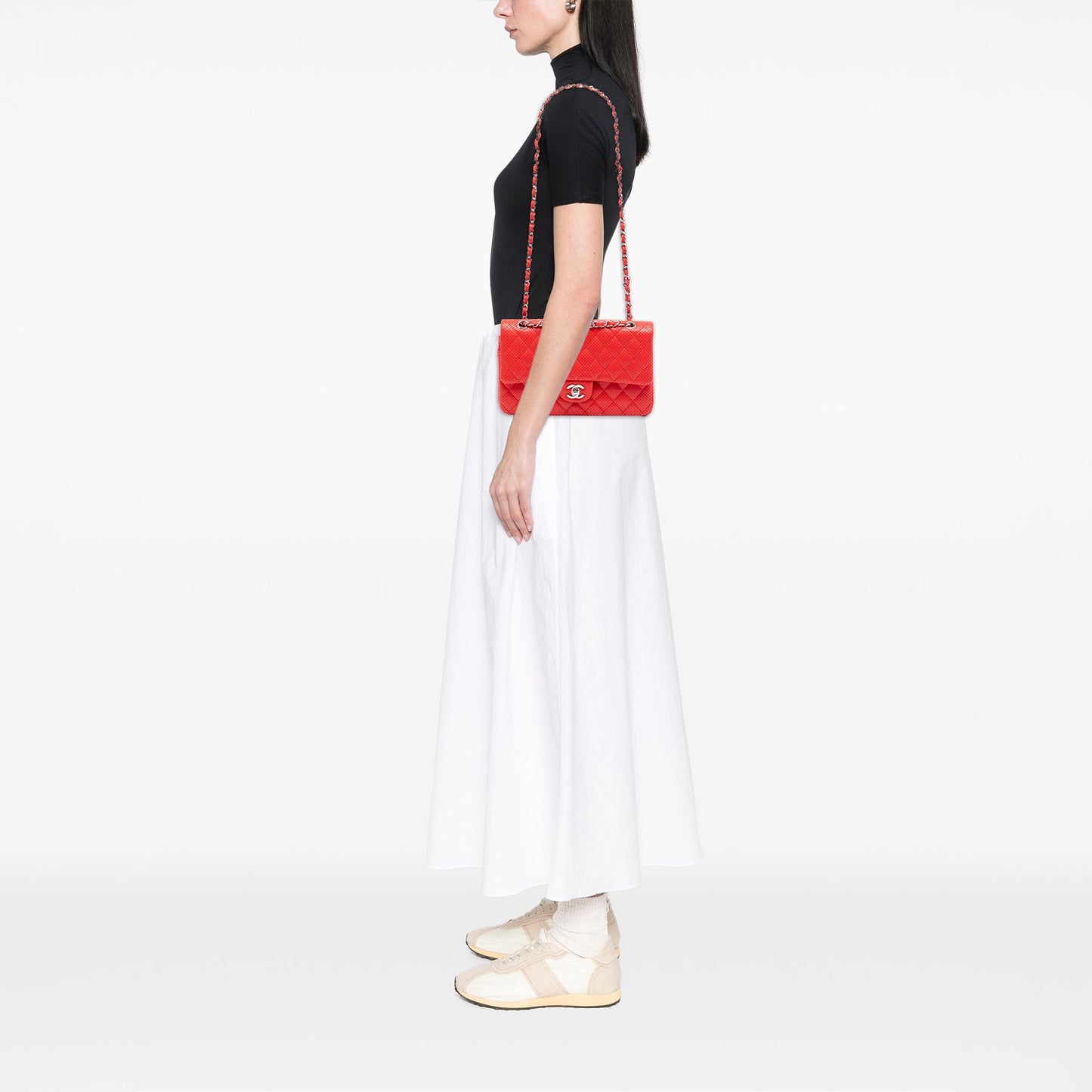 Chanel Medium Classic Perforated Lambskin Double Flap