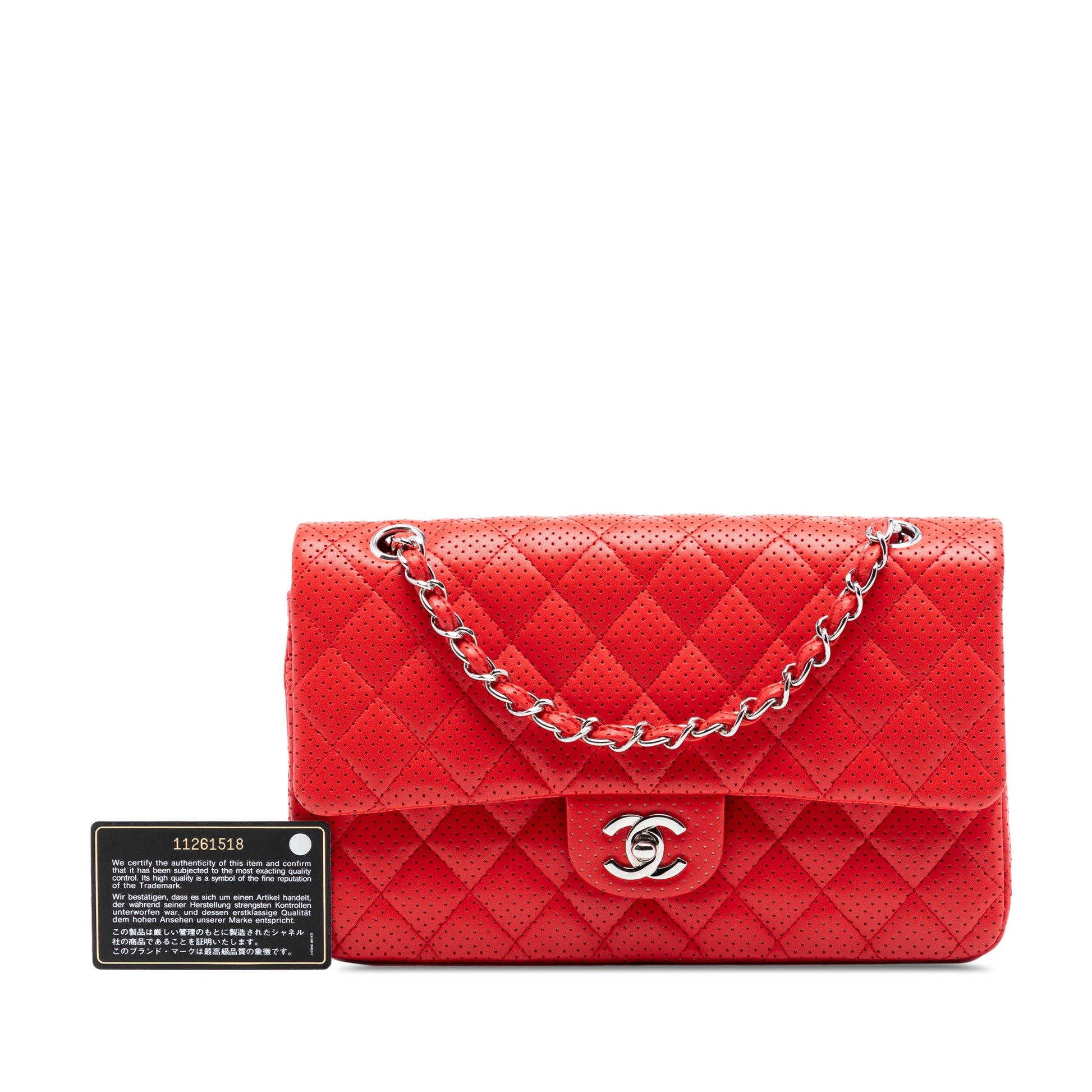 Chanel Medium Classic Perforated Lambskin Double Flap