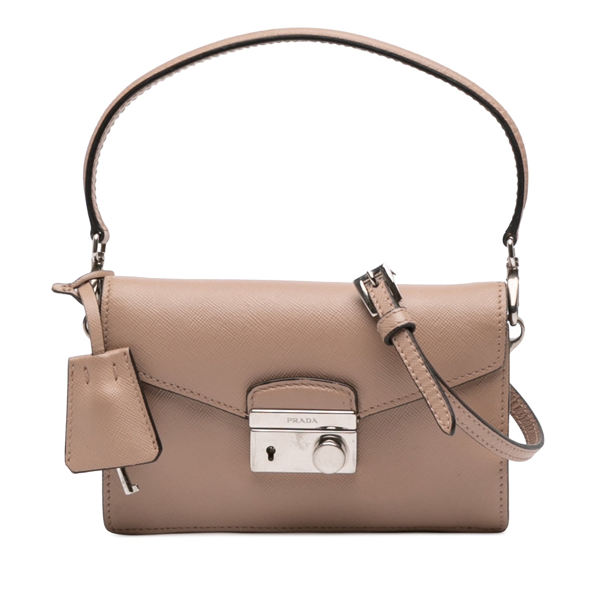 Prada Mini Saffiano Lux Sound Lock Satchel