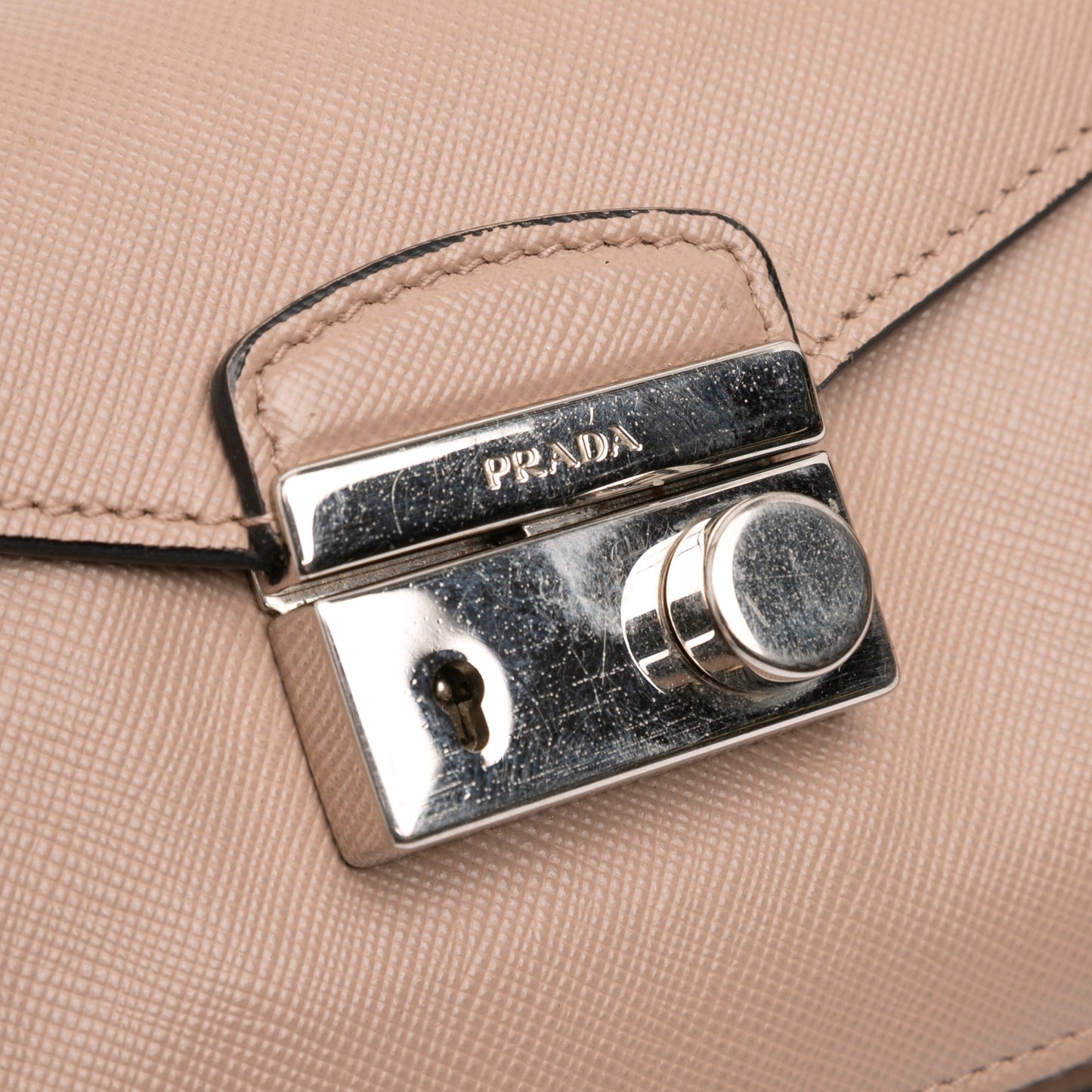Prada Mini Saffiano Lux Sound Lock Satchel