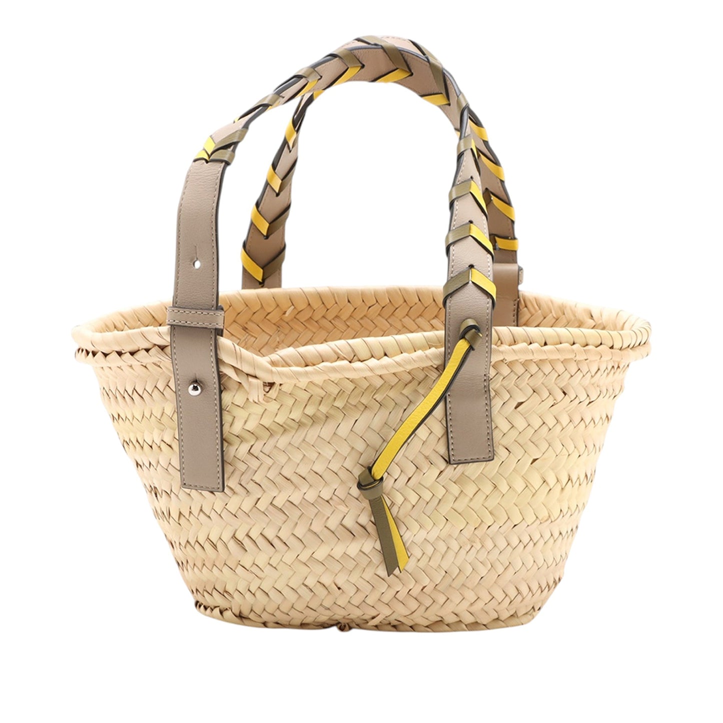 LOEWE Small Raffia Braided Handle Basket Tote