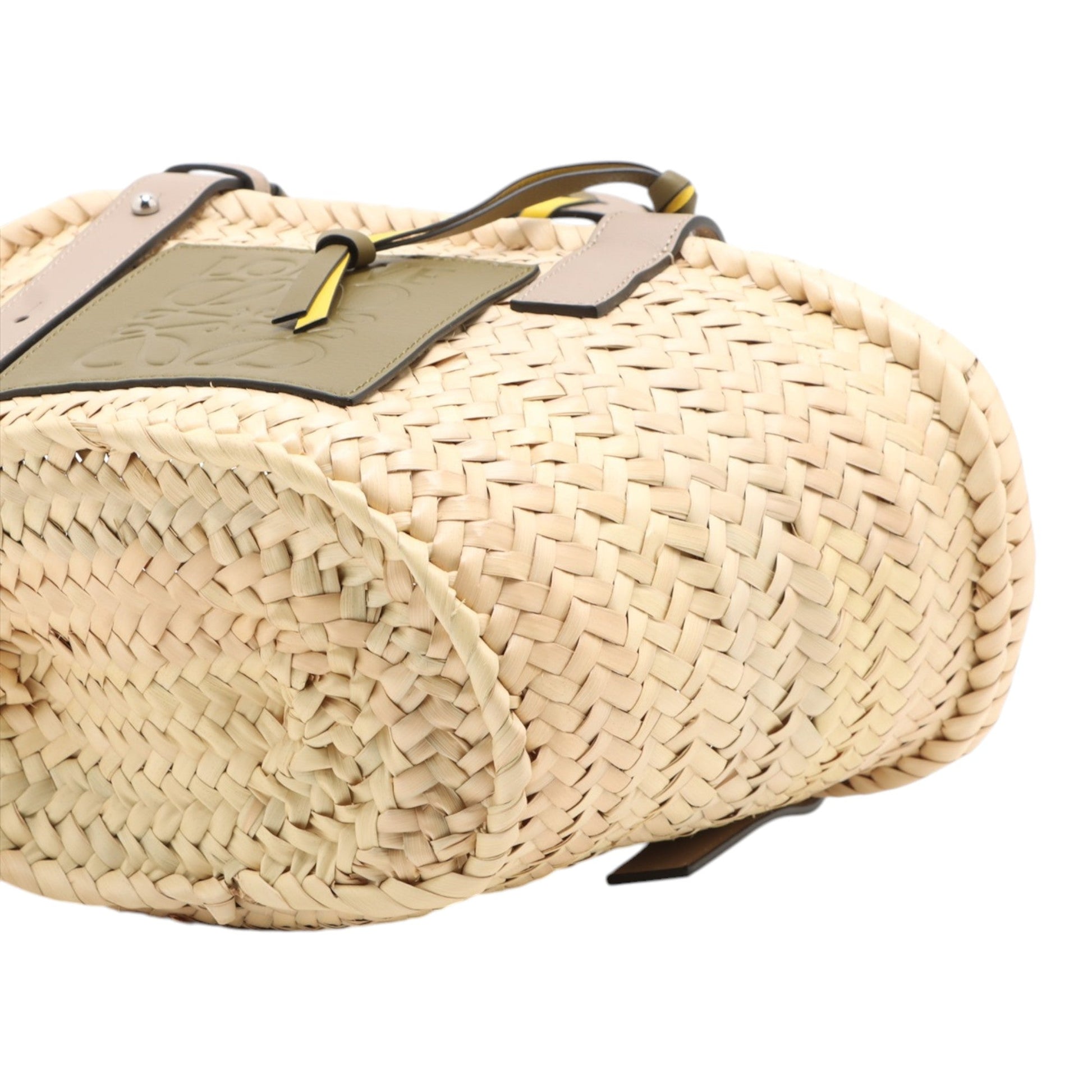 LOEWE Small Raffia Braided Handle Basket Tote