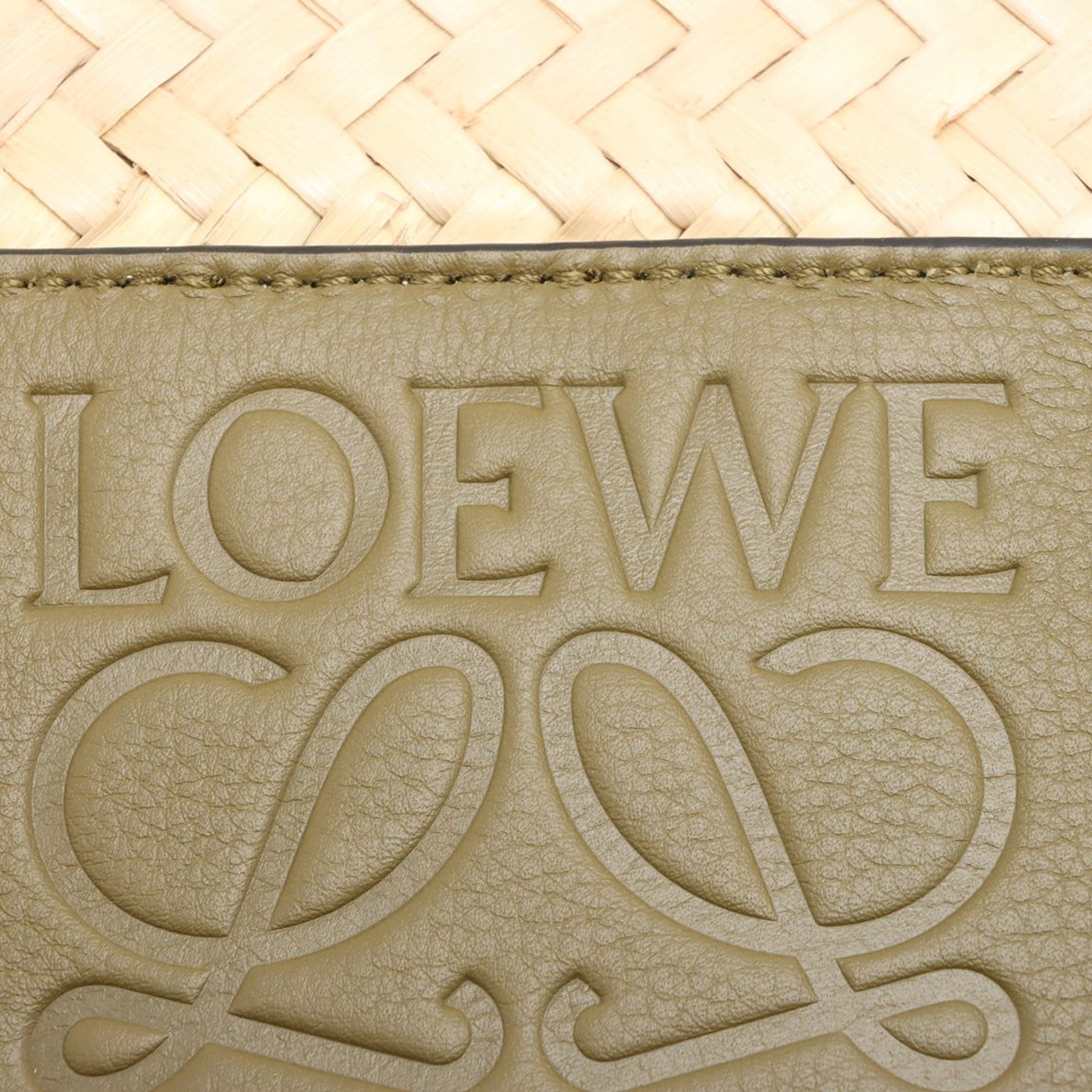 LOEWE Small Raffia Braided Handle Basket Tote