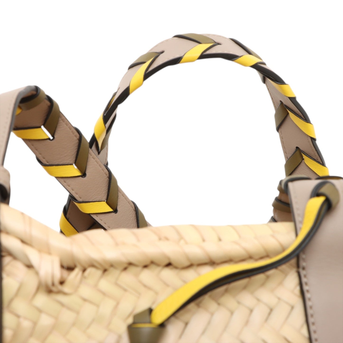 LOEWE Small Raffia Braided Handle Basket Tote