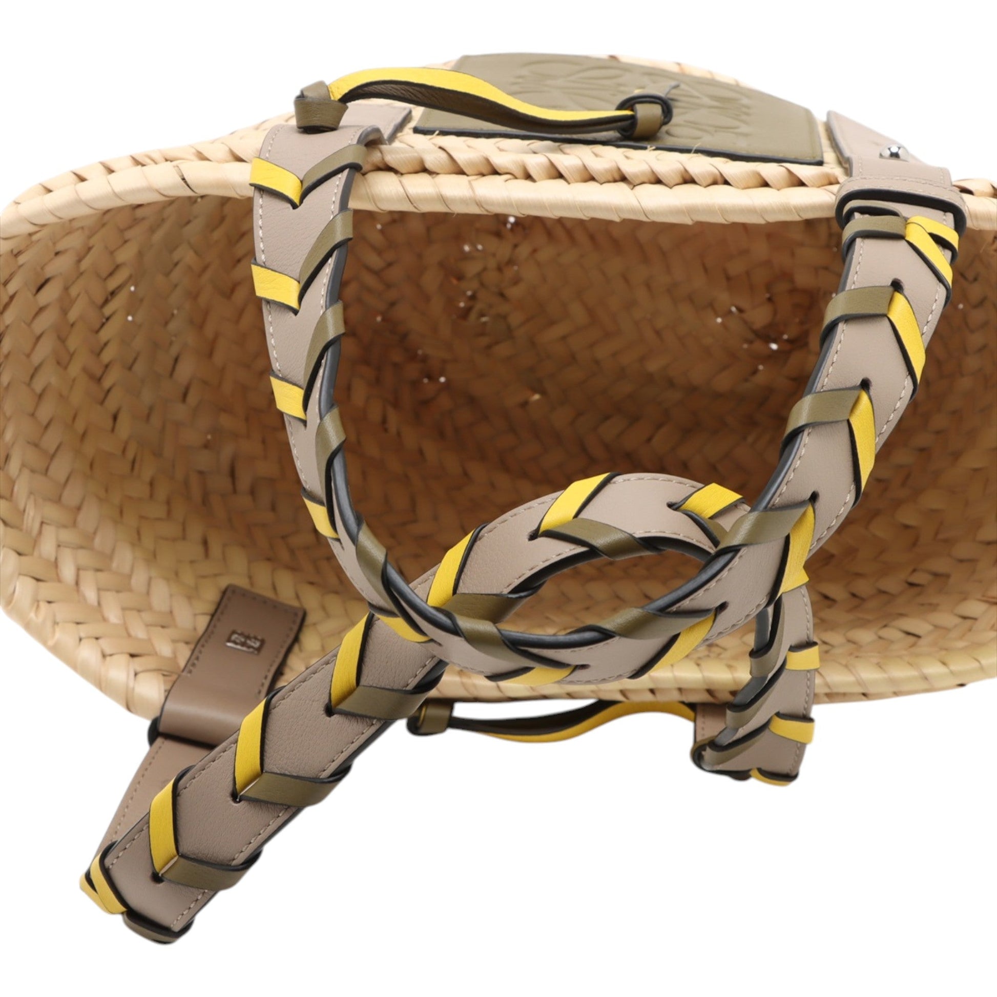 LOEWE Small Raffia Braided Handle Basket Tote