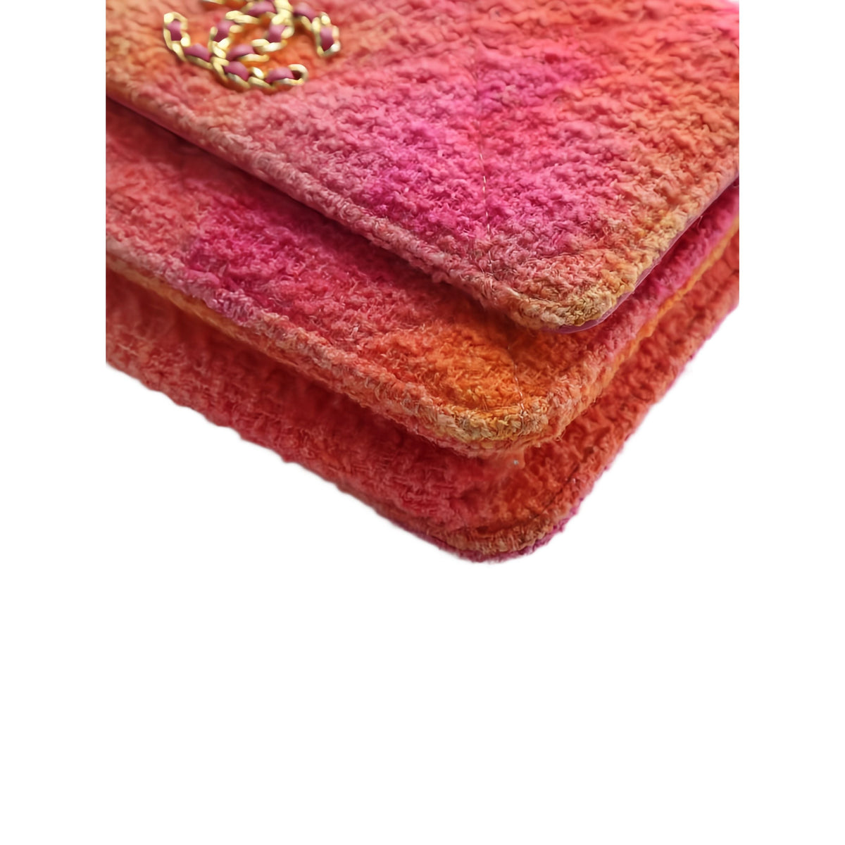 Chanel Tweed Ombre 19 Wallet On Chain — Pink