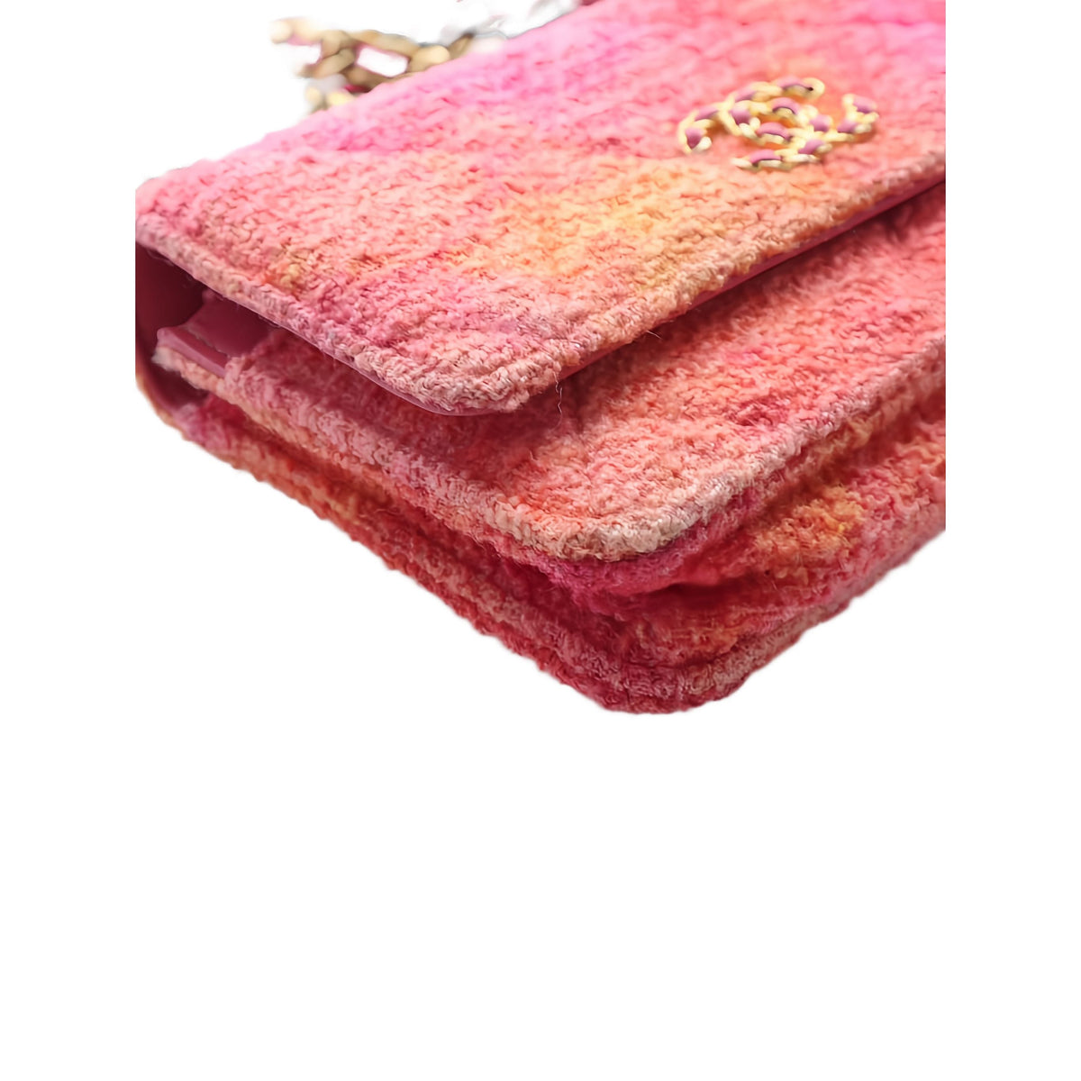Chanel Tweed Ombre 19 Wallet On Chain — Pink