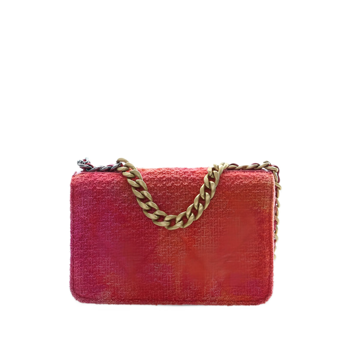 Chanel Tweed Ombre 19 Wallet On Chain — Pink