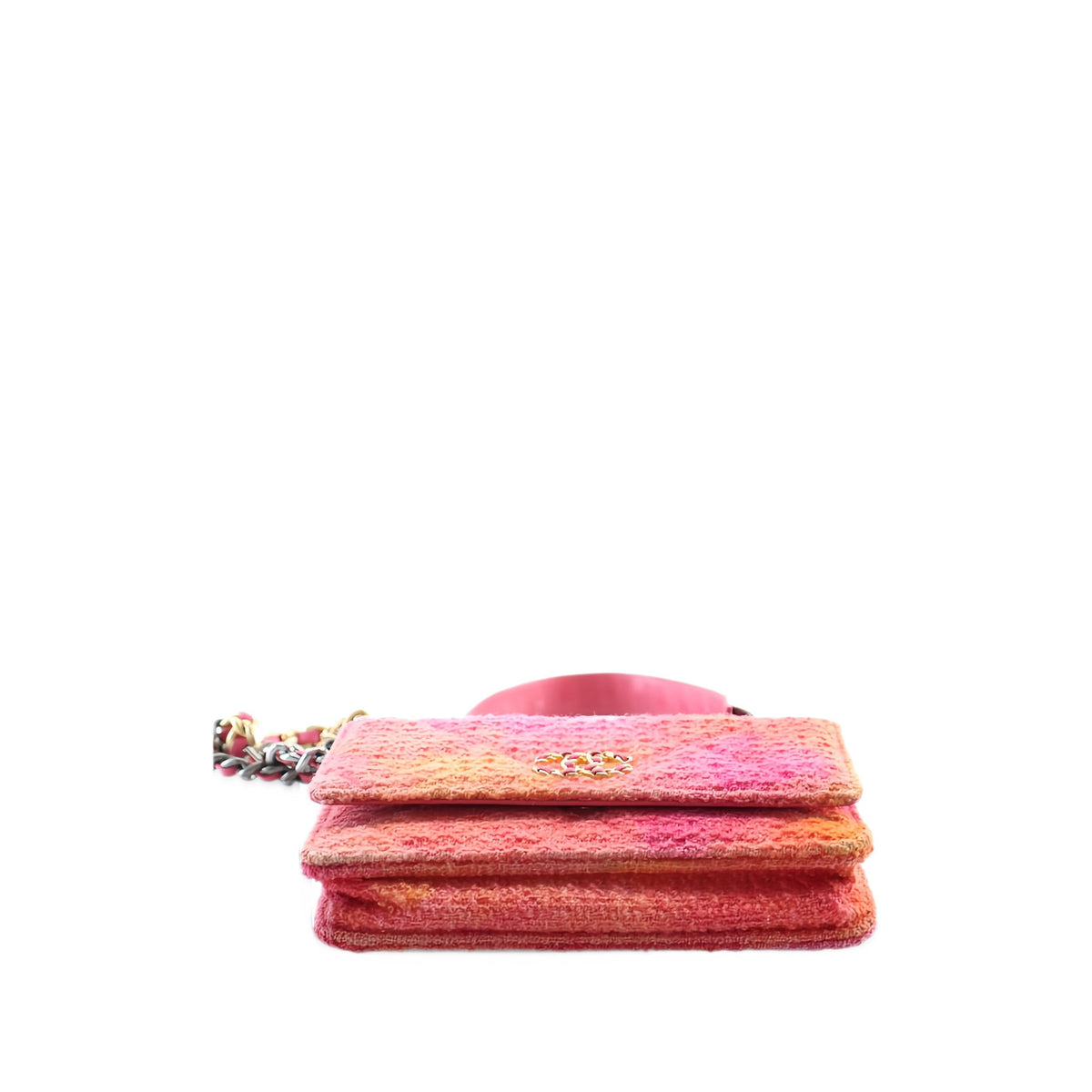 Chanel Tweed Ombre 19 Wallet On Chain — Pink