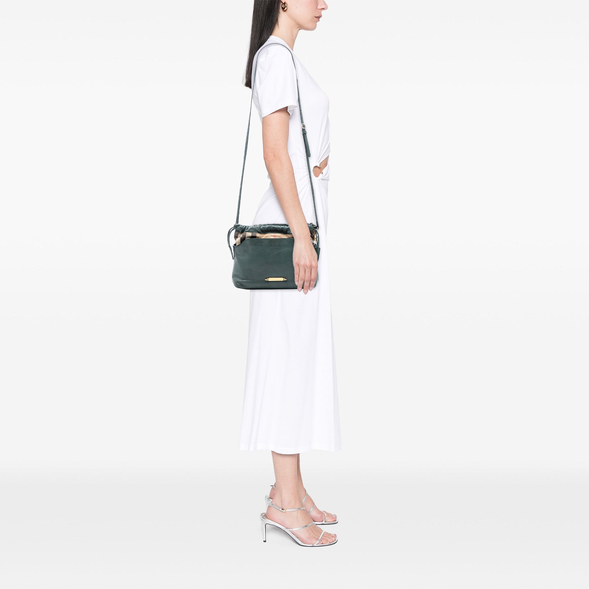 Burberry House Check Canvas and Calfskin Little Crush Crossbody