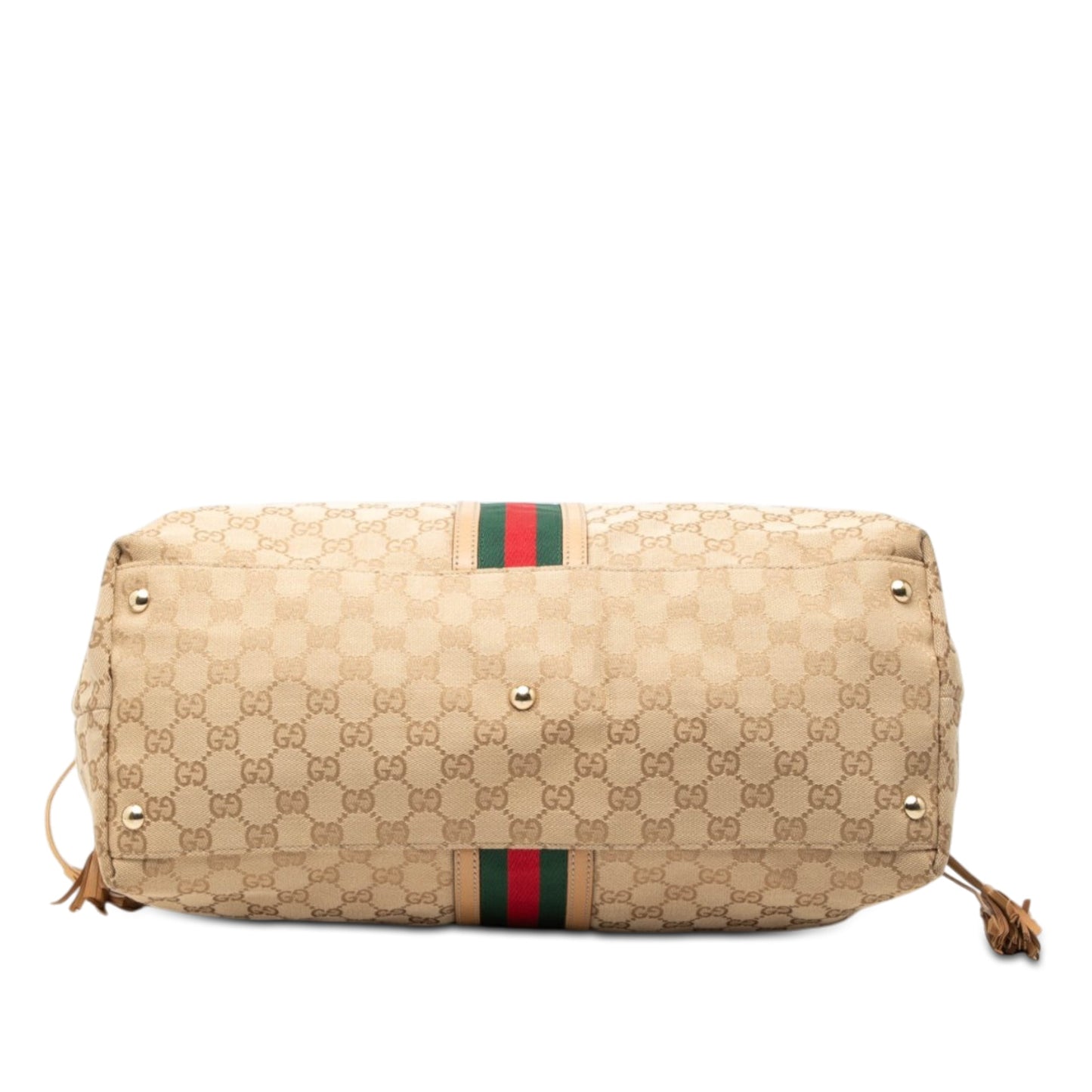 Gucci GG Canvas Web Tassel Tote