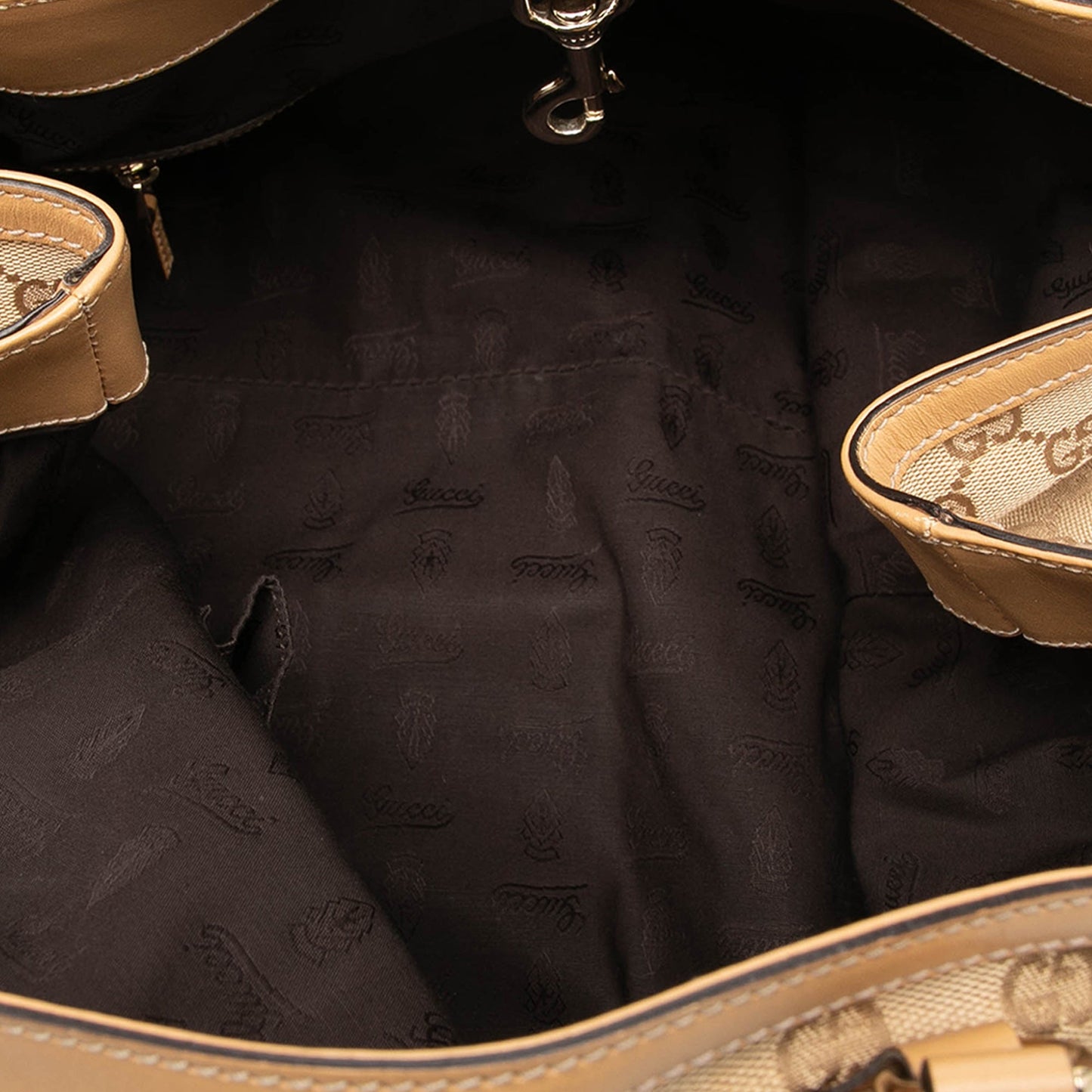 Gucci GG Canvas Web Tassel Tote