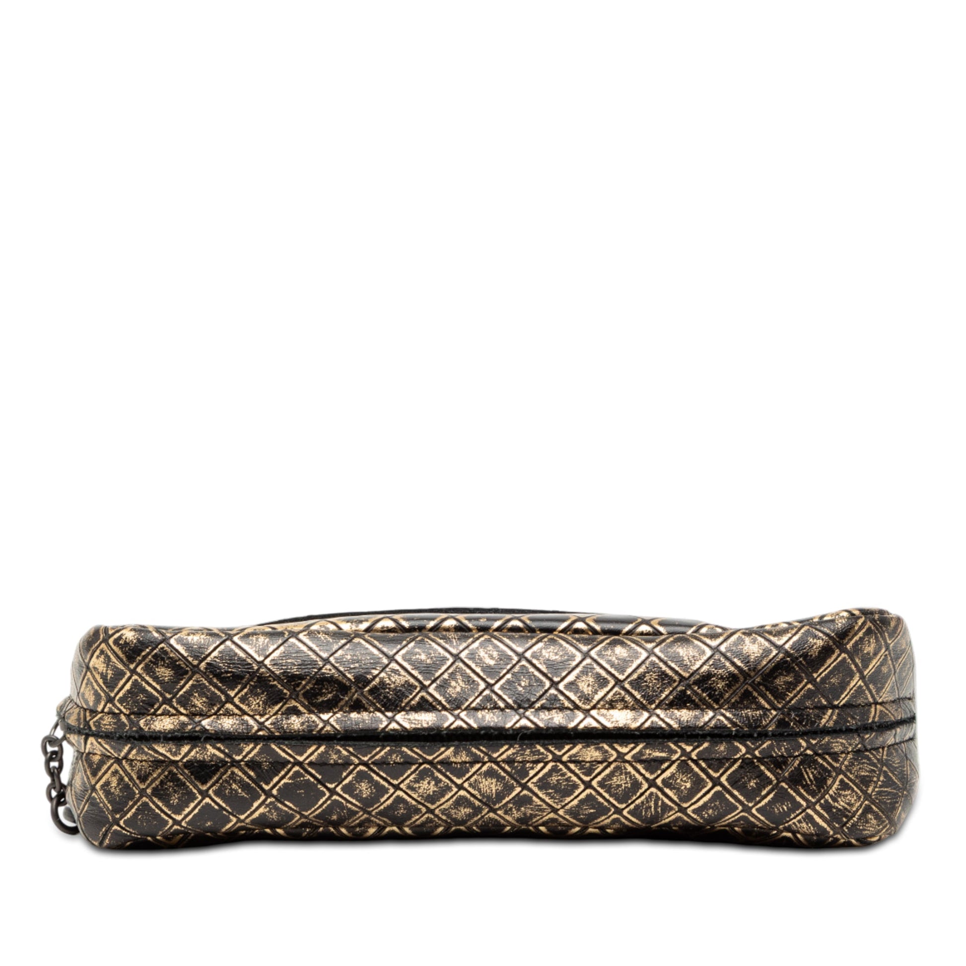 Bottega Veneta Metallic Calfskin Intrecciomirage Chain Flap Crossbody