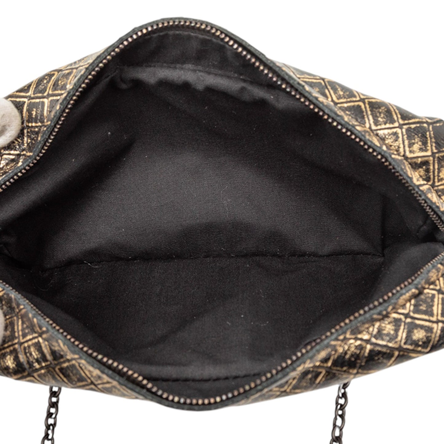 Bottega Veneta Metallic Calfskin Intrecciomirage Chain Flap Crossbody